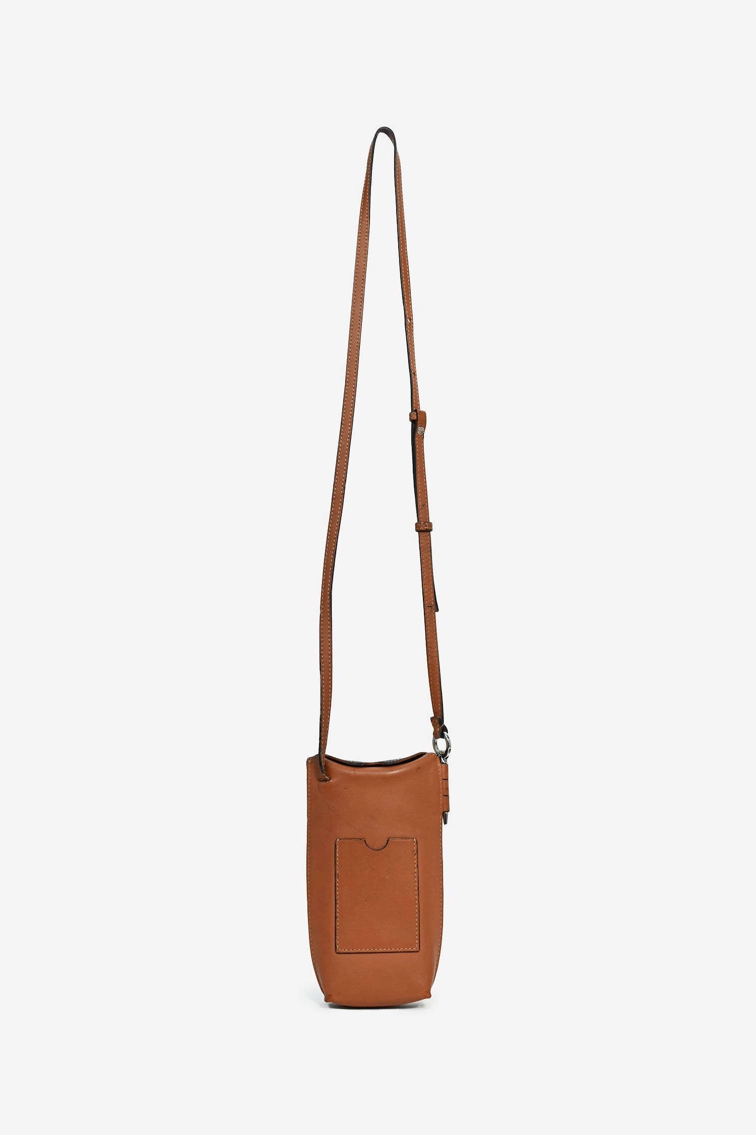 Loewe Black/Brown Leather Phone Pouch Crossbody (As Is)