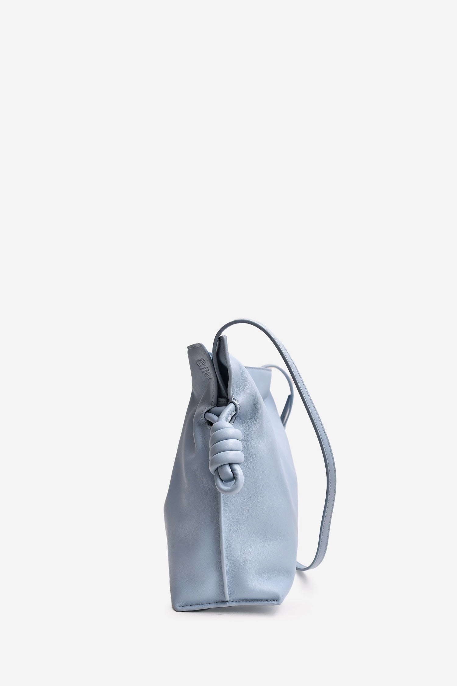 Loewe Blue Leather Large Flamenco Drawstring Crossbody Bag