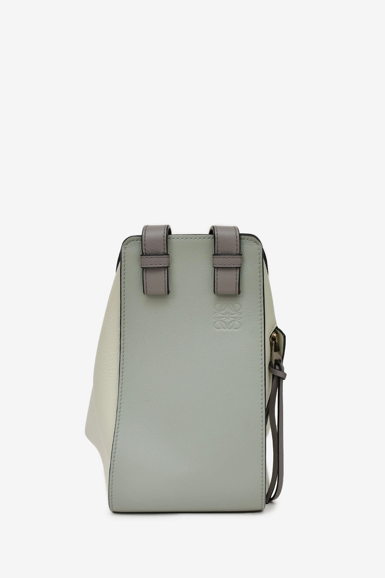 Loewe Grey Leather Small Hammock Bag with Strap