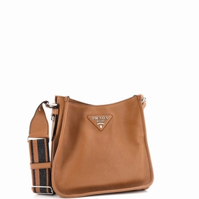 Logo Strap Crossbody Bag Vitello Daino Medium