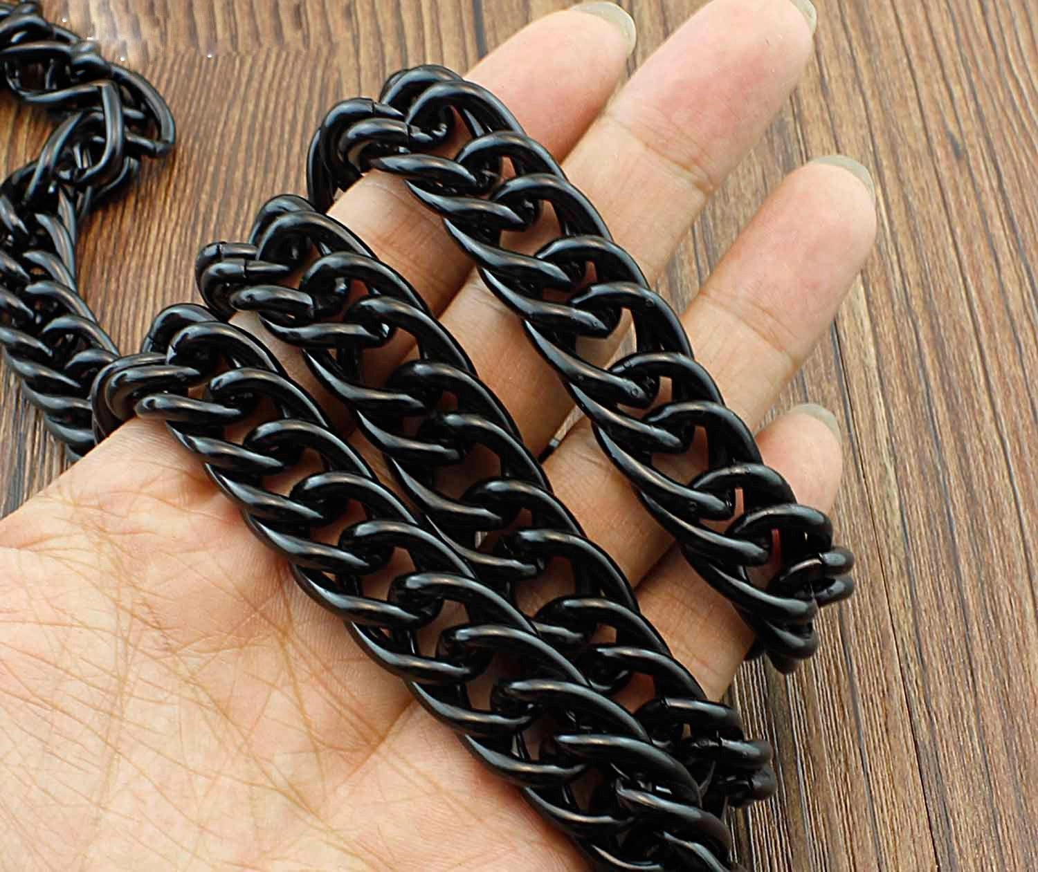 Long Black Wallet Chain Cool Black Biker Wallet Chain Black Chain for Wallet