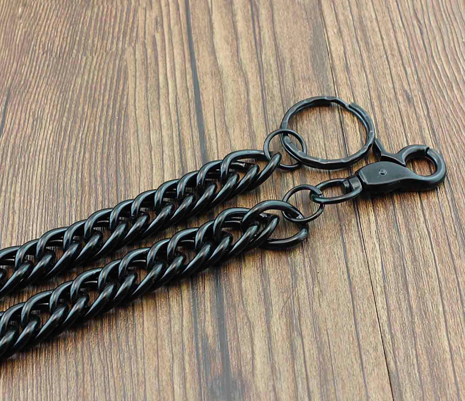 Long Black Wallet Chain Cool Black Biker Wallet Chain Black Chain for Wallet