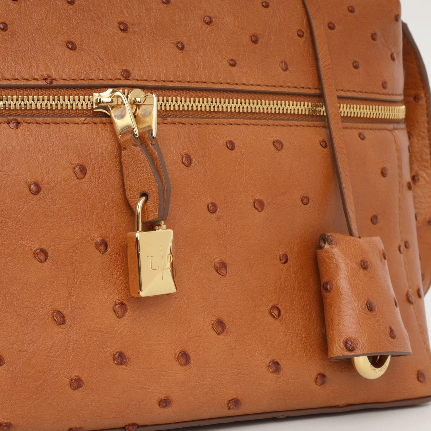 Loro Piana Loro Piana - Extra Bag L27 - Cognac Shiny Ostrich GHW - Pre-Loved
