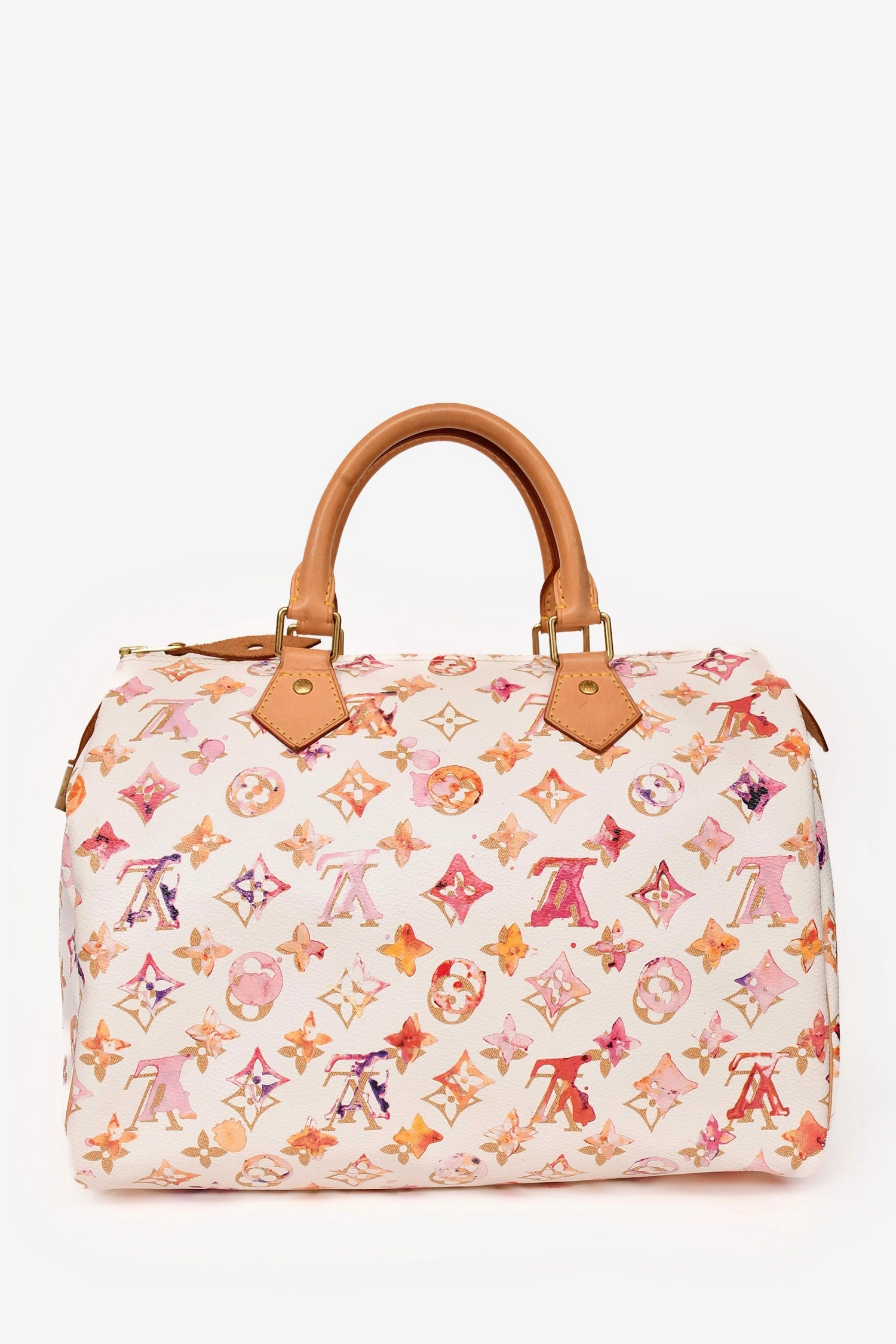 Louis Vuitton 2008 White Monogram Watercolour Aquarelle Speedy 30