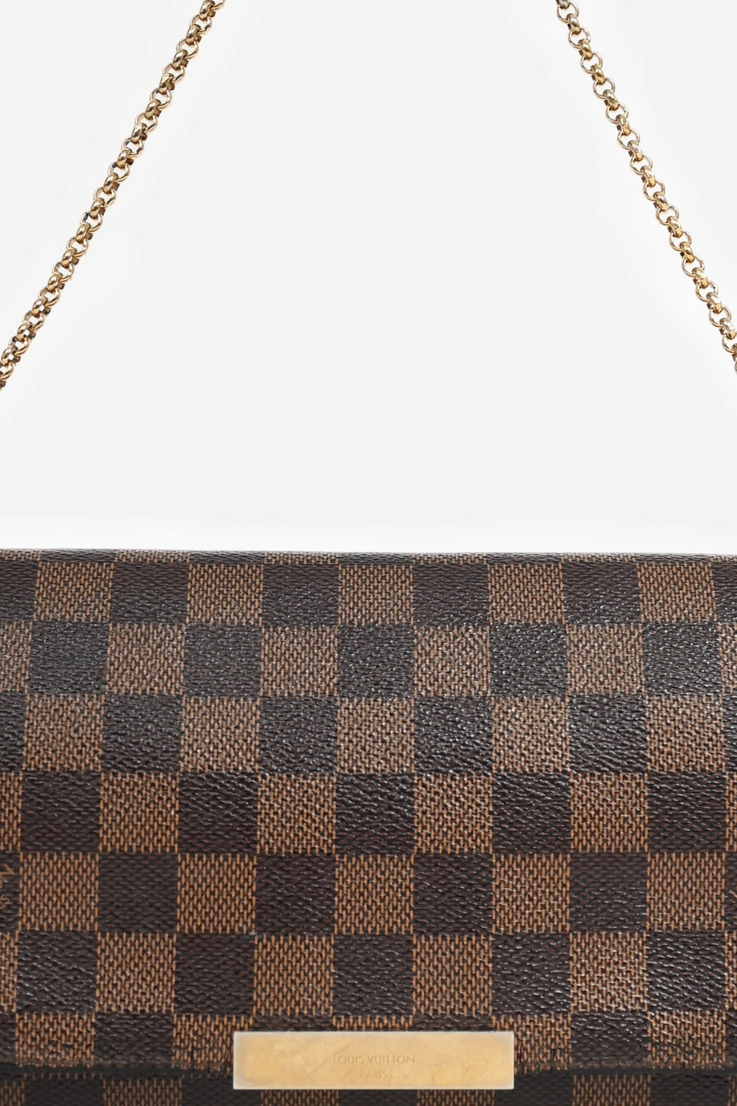 Louis Vuitton 2014 Damier Ebene Favorite Pochette on Chain with Strap