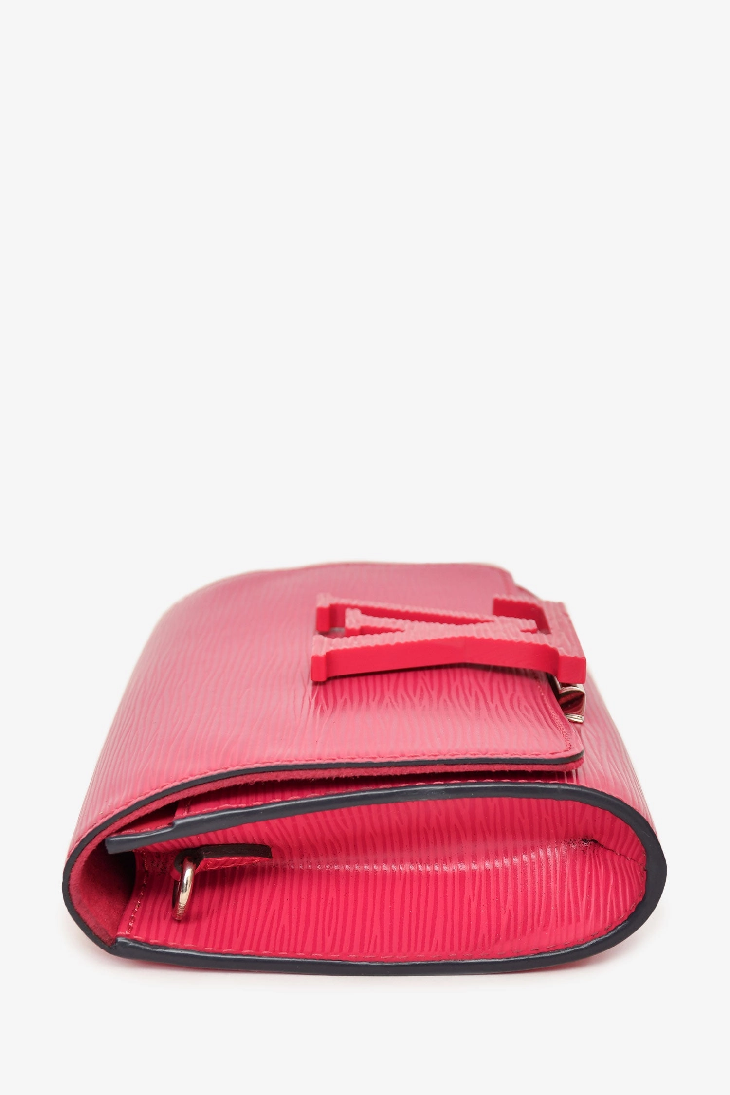 Louis Vuitton 2014 Fuchsia Epi Leather Louise Clutch With Strap