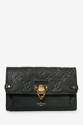 Louis Vuitton 2019 Black Empreinte Leather 'Vavin' Wallet on Chain Bag