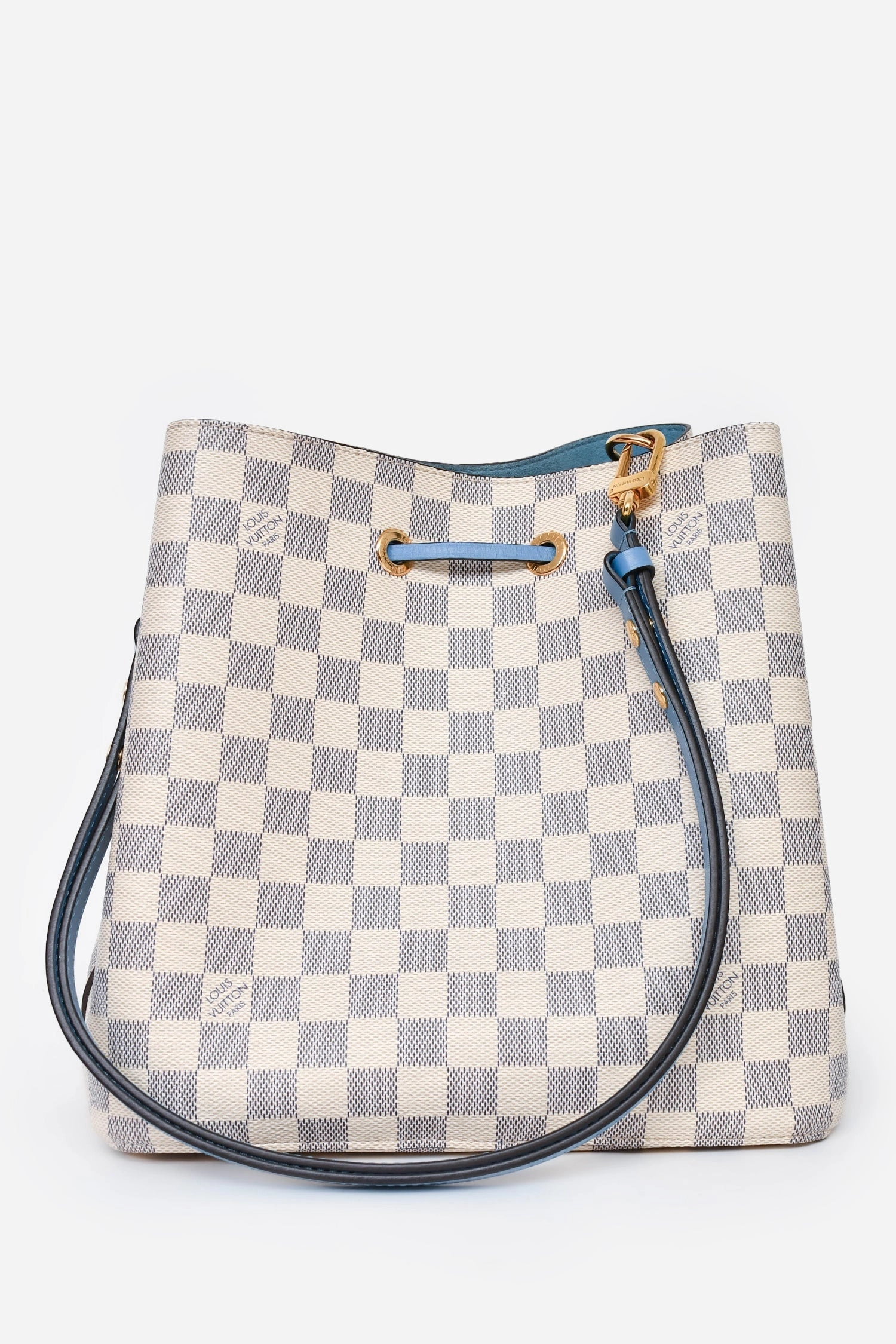 Louis Vuitton 2019 Damier Azur/ Blue Leather NeoNo MM Bucket Bag