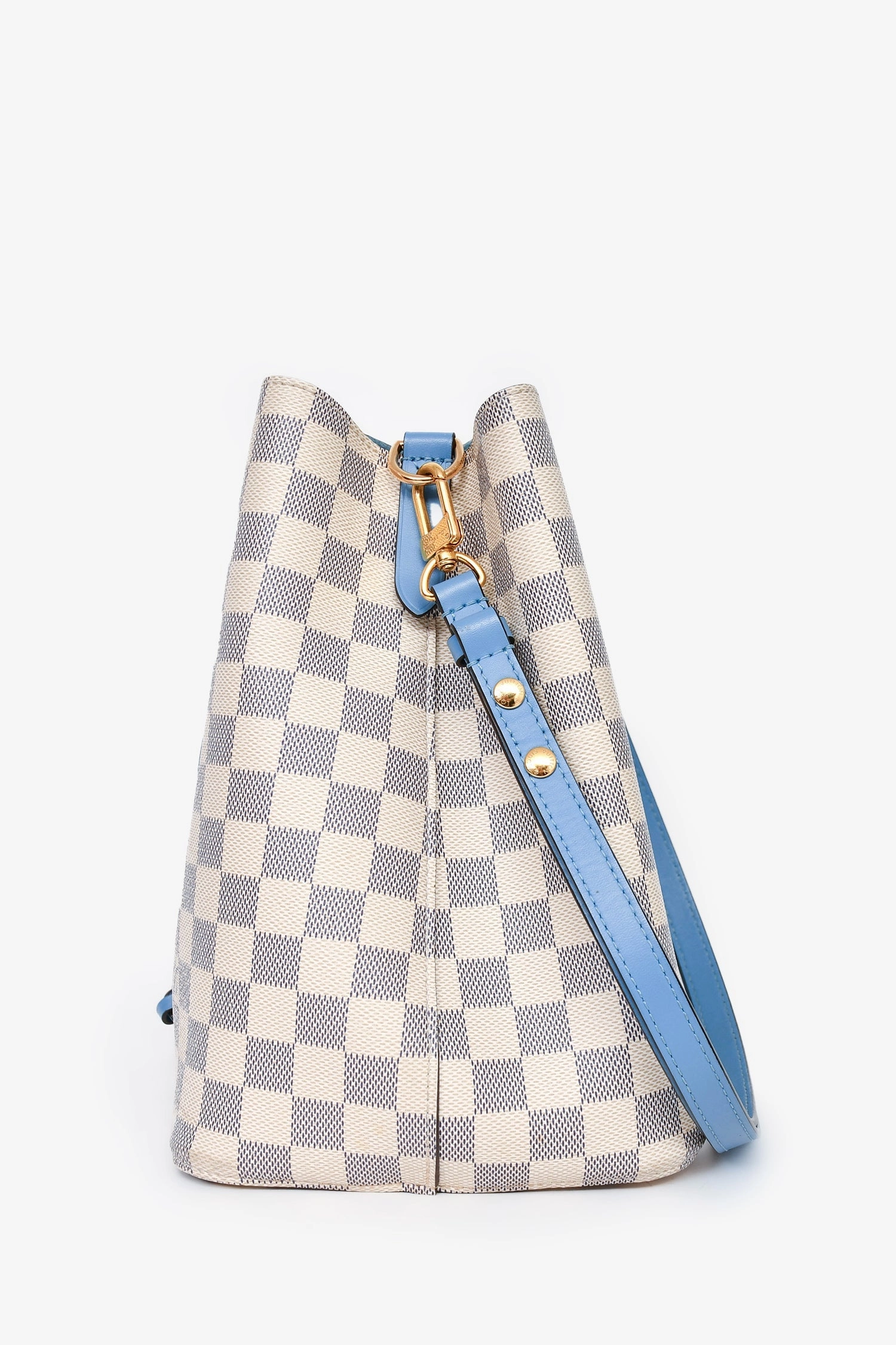 Louis Vuitton 2019 Damier Azur/ Blue Leather NeoNo MM Bucket Bag
