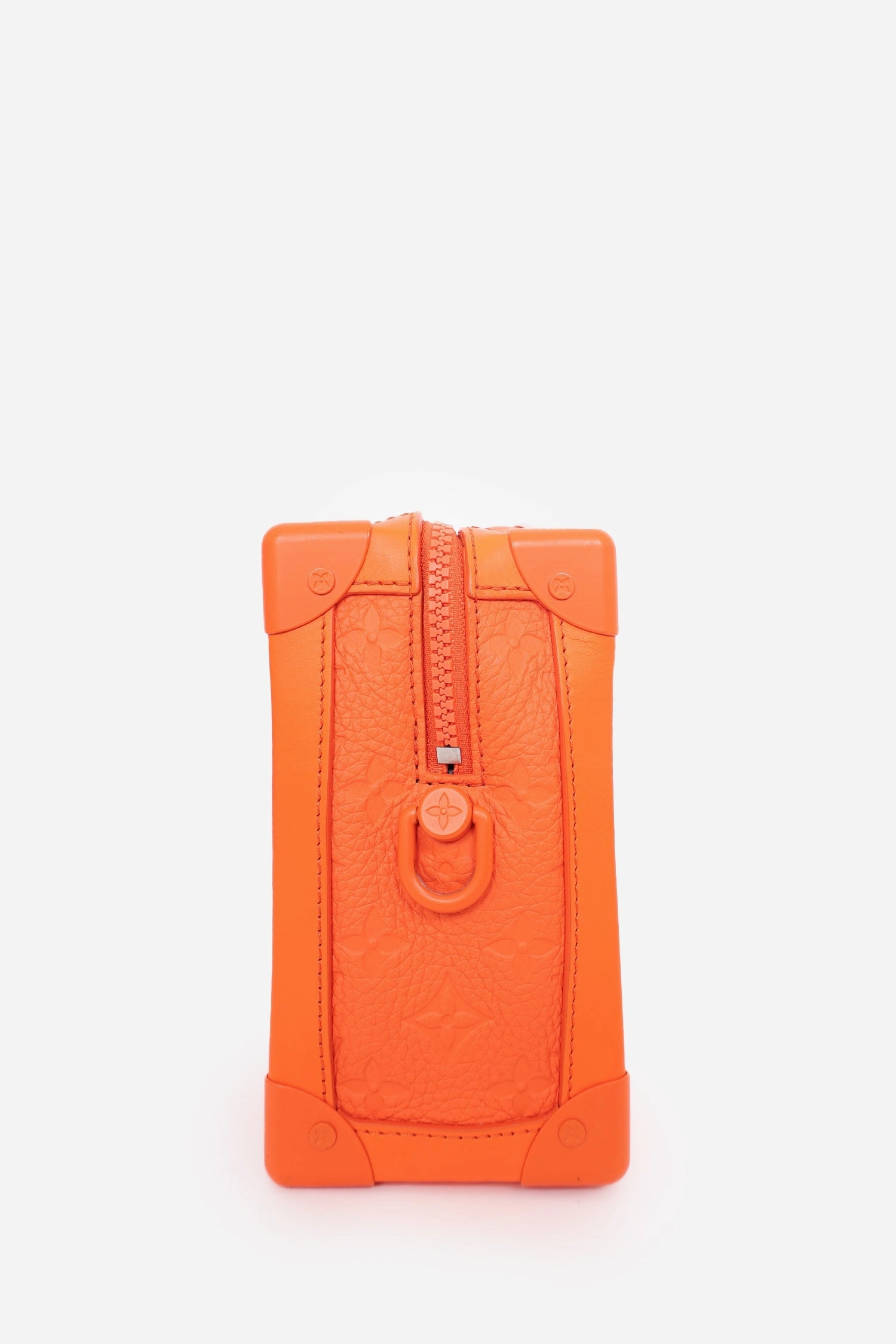 Louis Vuitton 2019 Orange Embossed Leather Soft Trunk Crossbody Bag