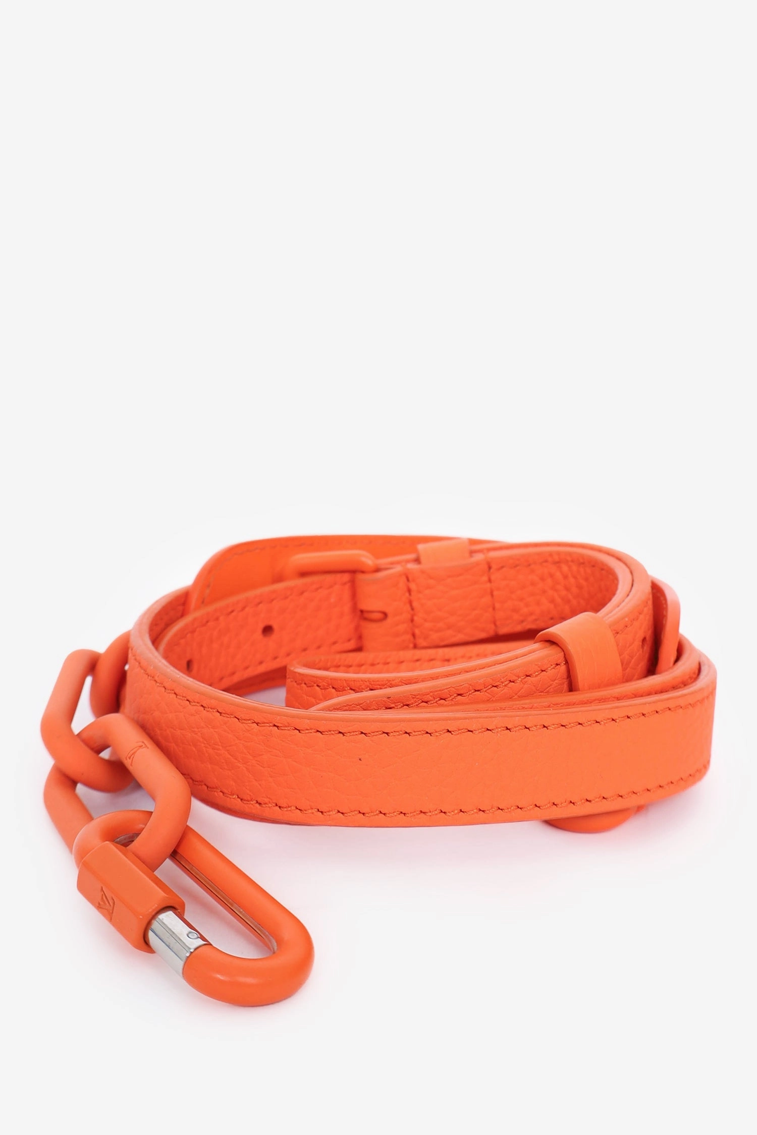 Louis Vuitton 2019 Orange Embossed Leather Soft Trunk Crossbody Bag