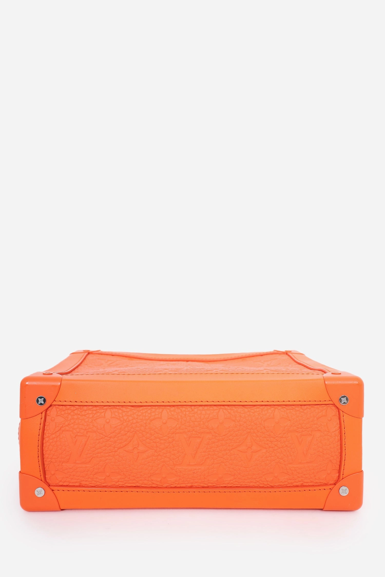 Louis Vuitton 2019 Orange Embossed Leather Soft Trunk Crossbody Bag