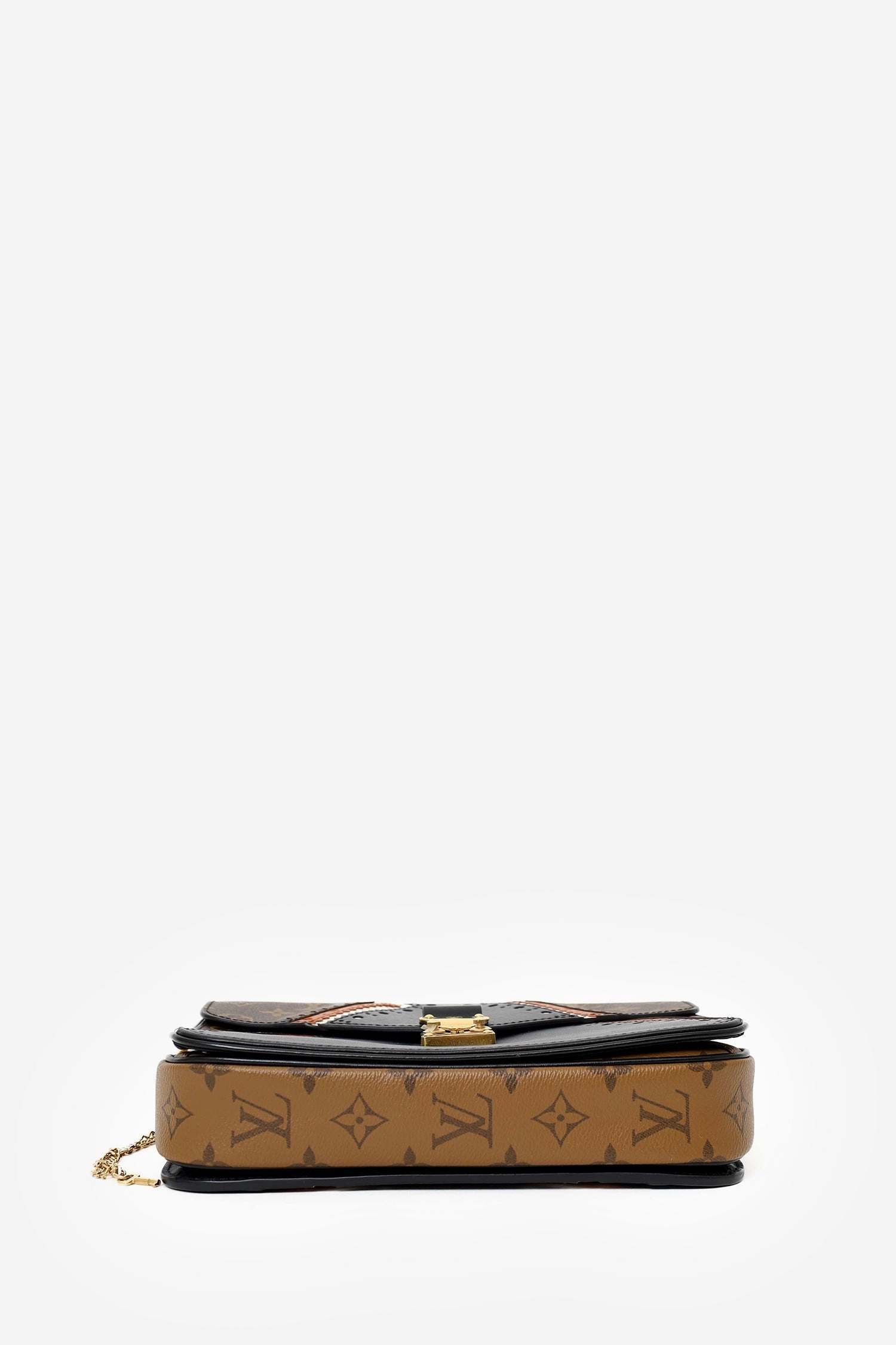 Louis Vuitton Black/Brown Leather Monogram Pochette Metis Brogue Bag with Strap