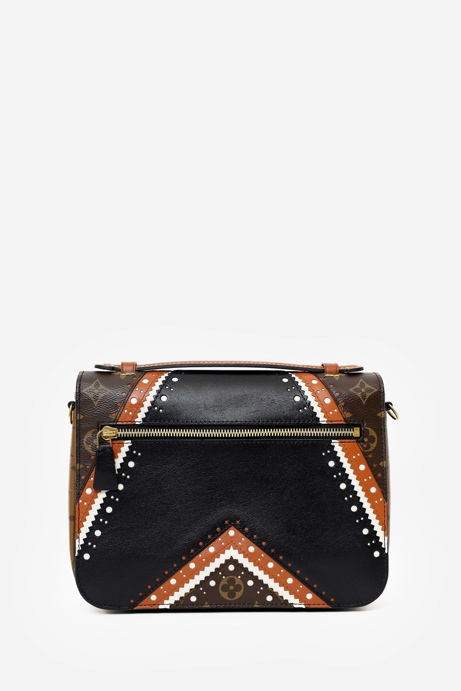 Louis Vuitton Black/Brown Leather Monogram Pochette Metis Brogue Bag with Strap