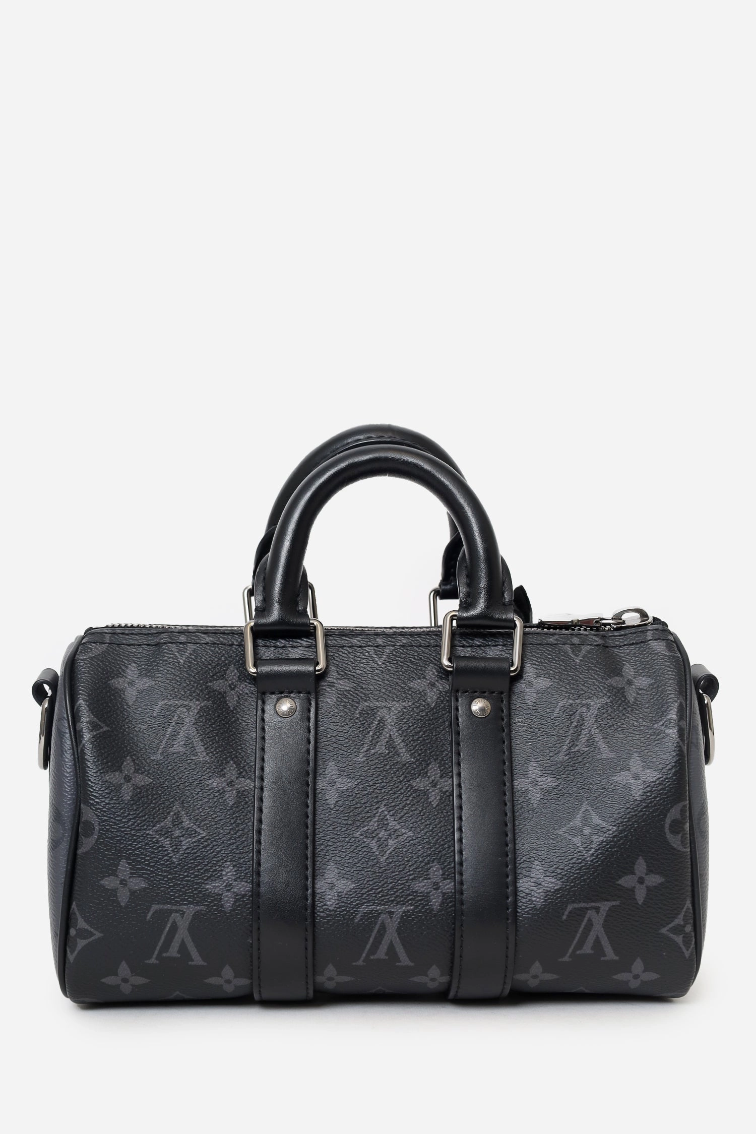 Louis Vuitton Black Monogram Eclipse Keepall Bandoulire 25 with Strap