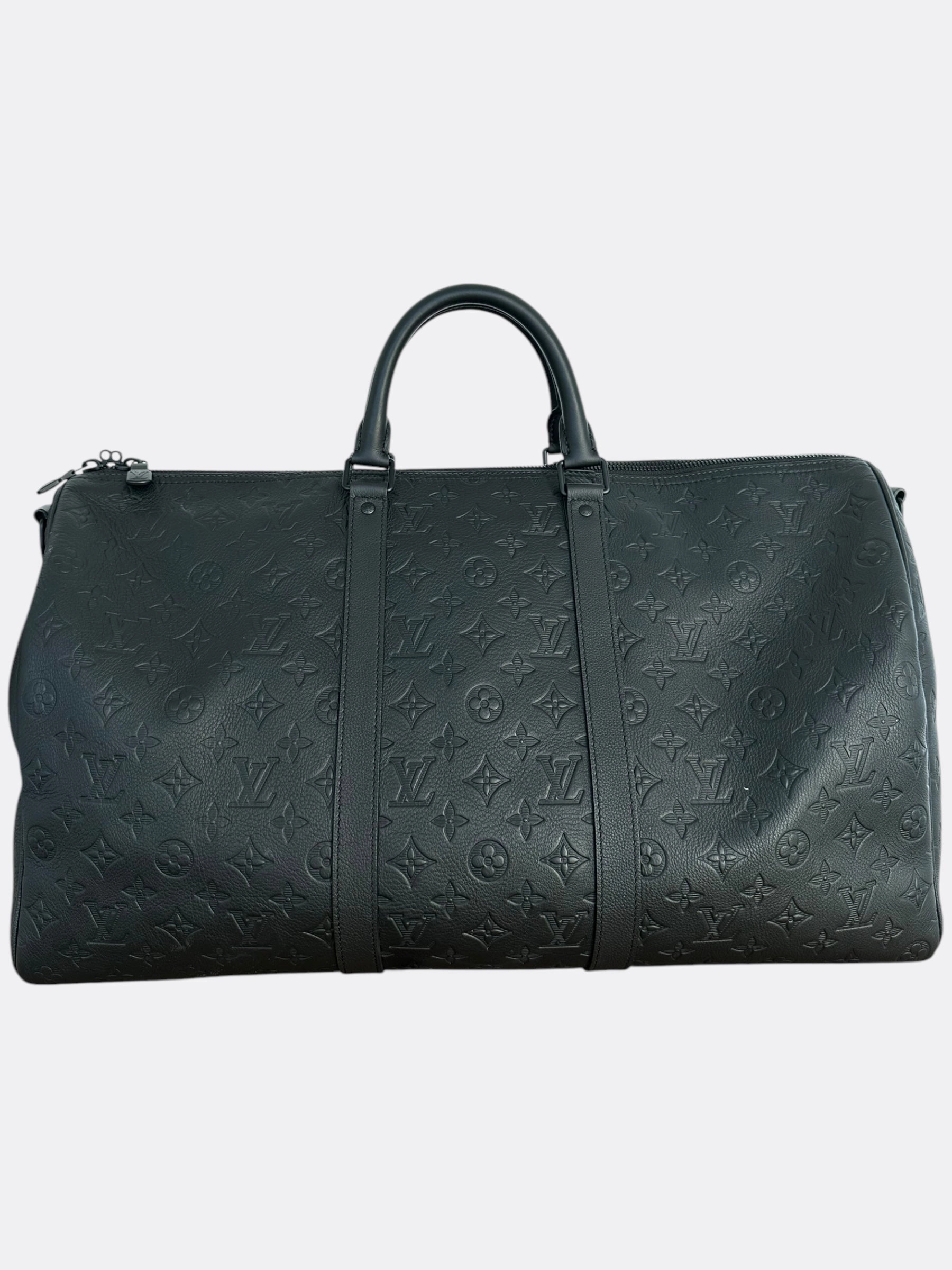 Louis Vuitton Black Monogram Shadow Keepall 50