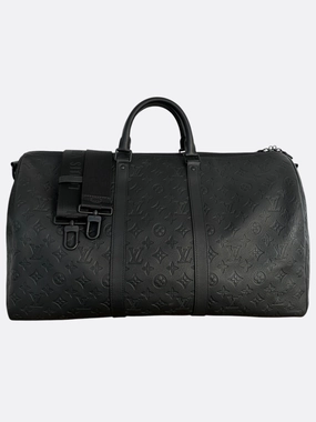 Louis Vuitton Black Monogram Shadow Keepall 50
