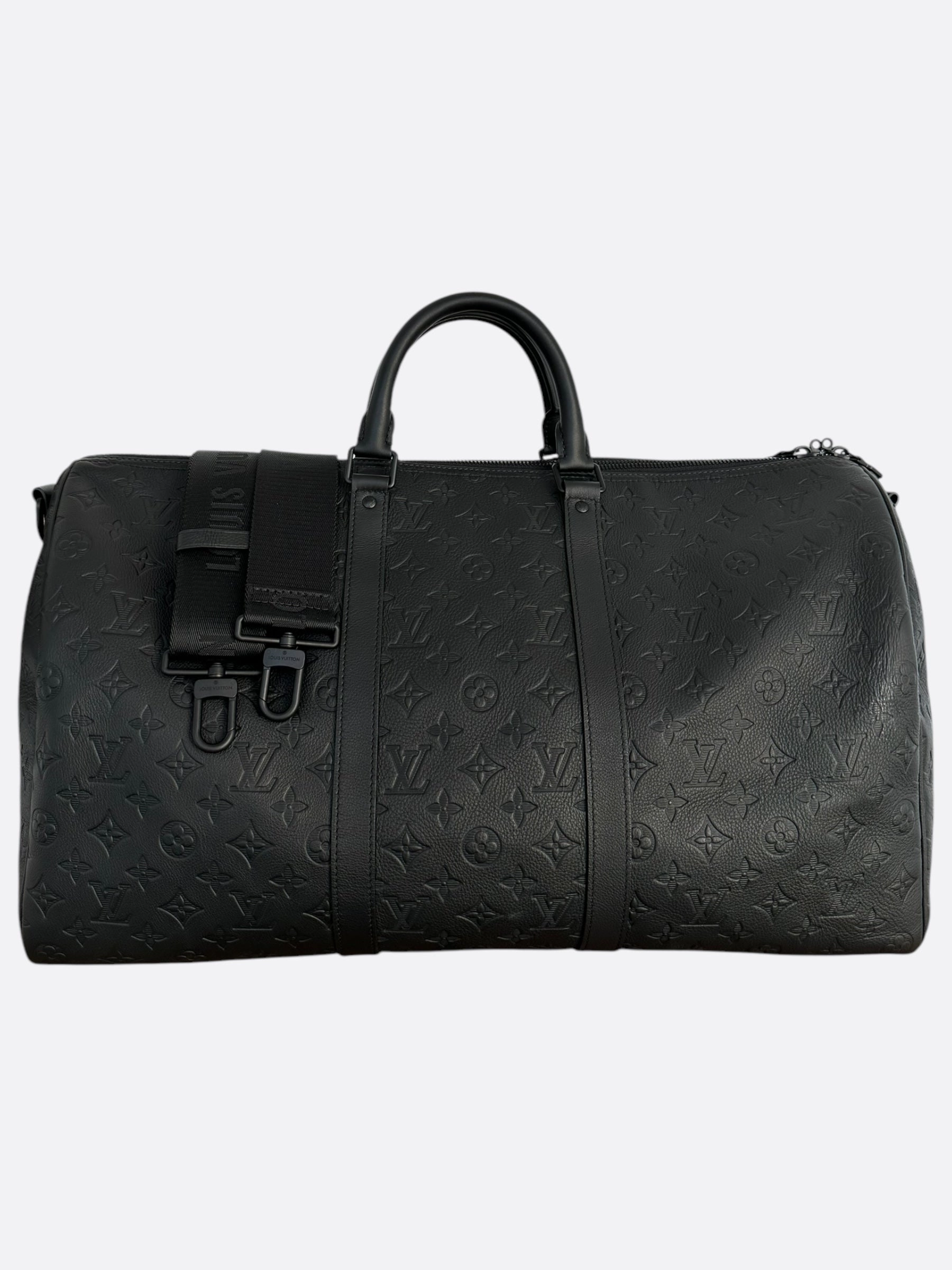Louis Vuitton Black Monogram Shadow Keepall 50