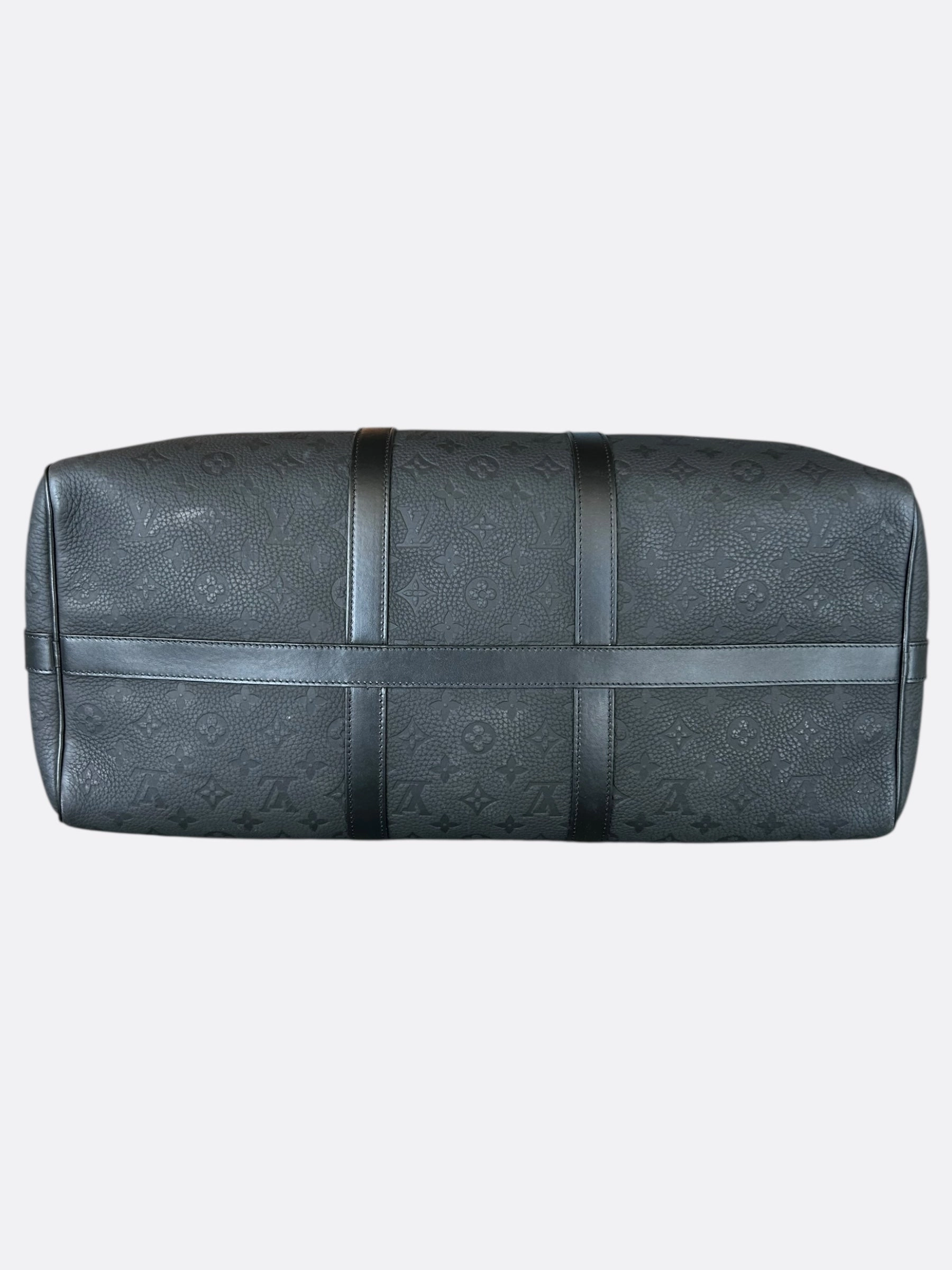 Louis Vuitton Black Taurillon Monogram Keepall 50