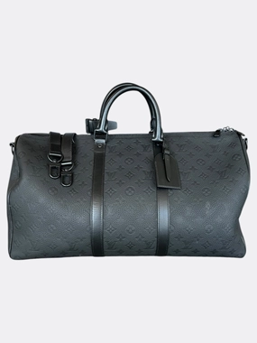 Louis Vuitton Black Taurillon Monogram Keepall 50
