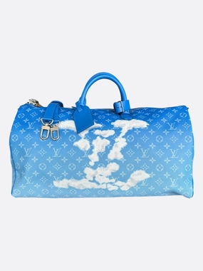 Louis Vuitton Blue Cloud Monogram Keepall 50