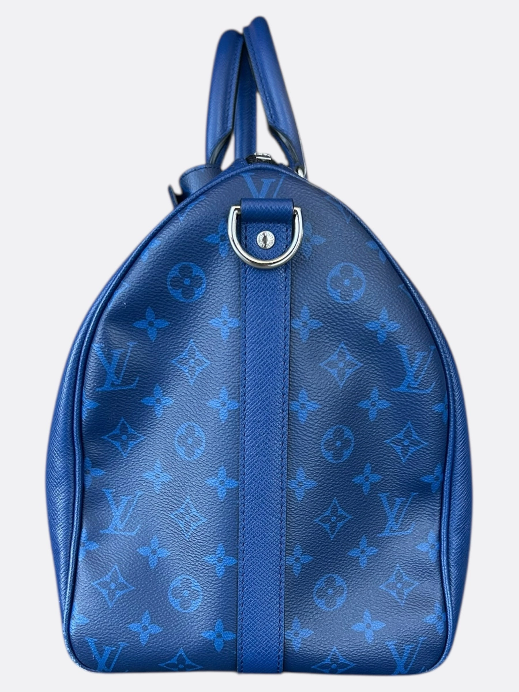 Louis Vuitton Blue Taigarama Monogram Keepall 50