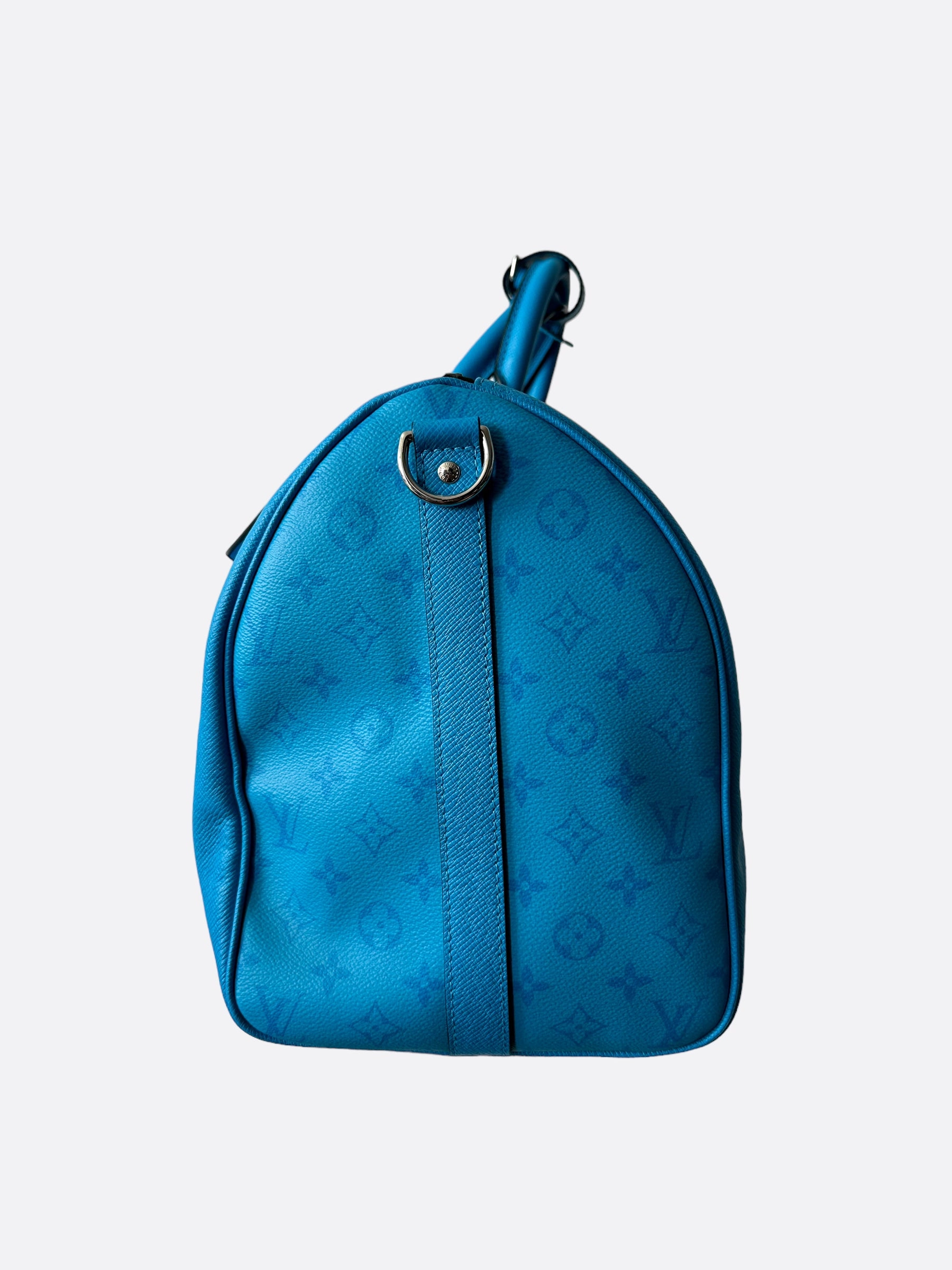Louis Vuitton Blue Taigarama Monogram Keepall 50