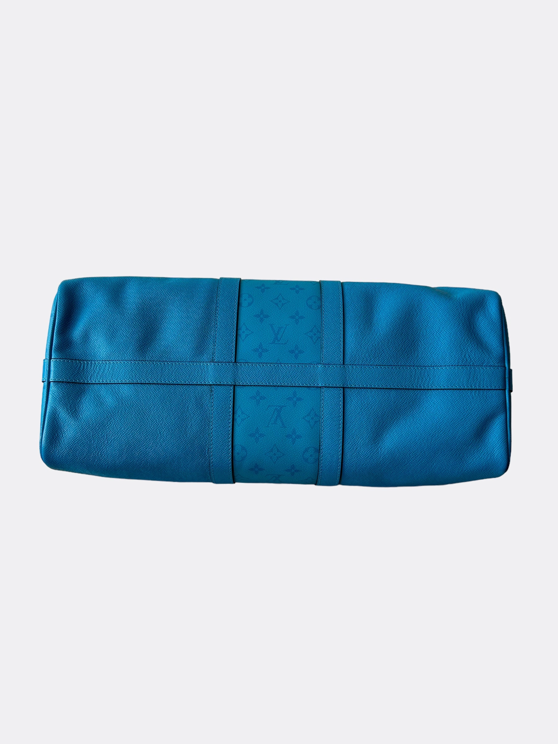 Louis Vuitton Blue Taigarama Monogram Keepall 50