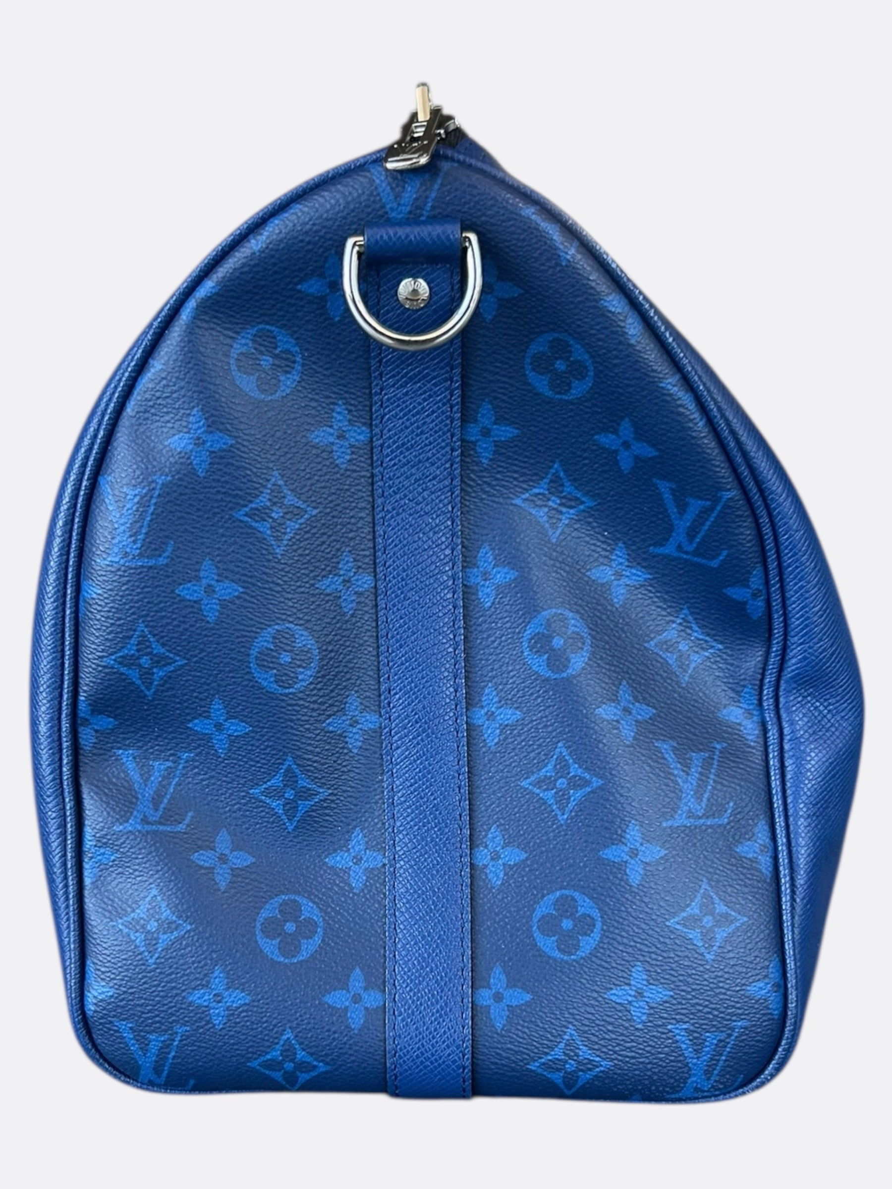 Louis Vuitton Blue Taigarama Monogram Keepall 50