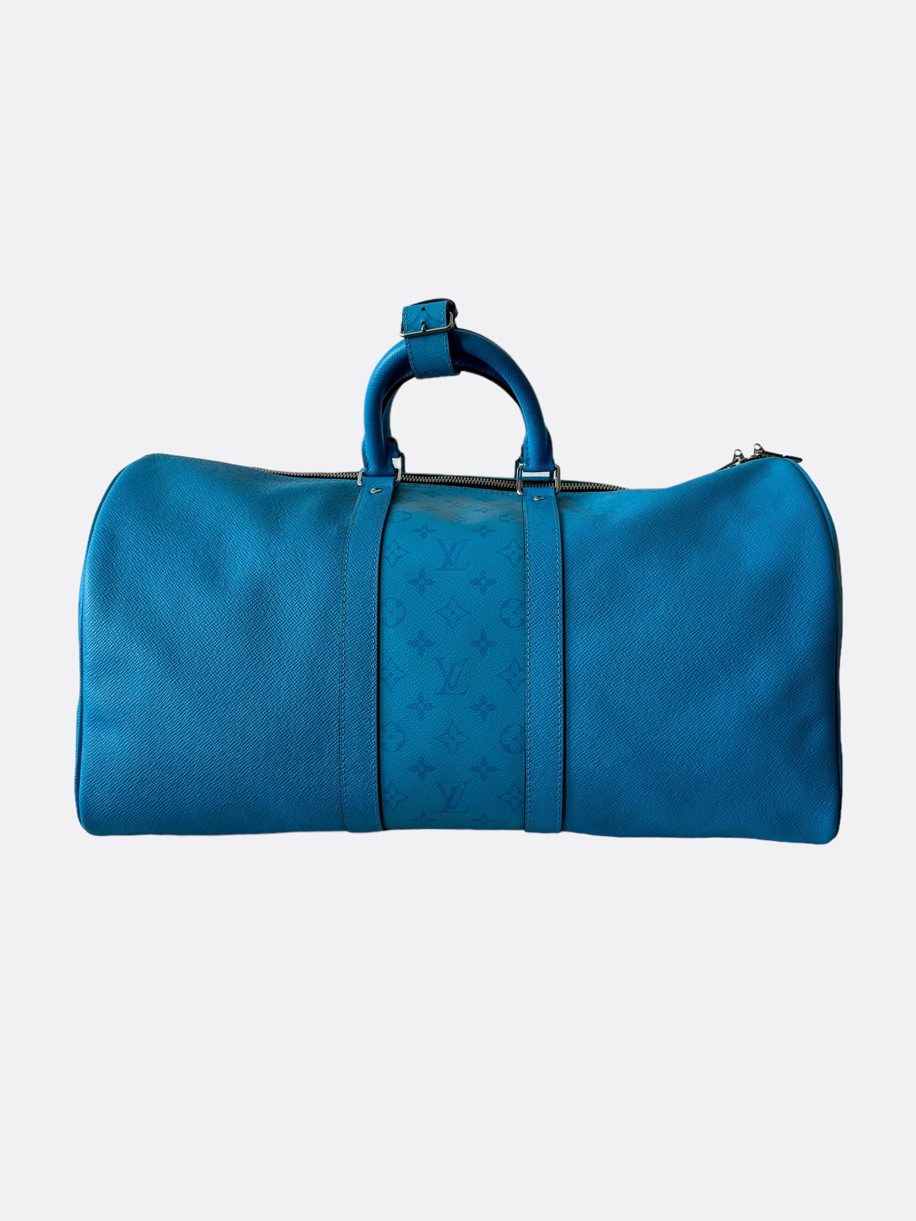 Louis Vuitton Blue Taigarama Monogram Keepall 50
