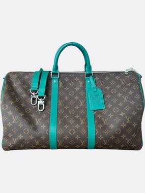 Louis Vuitton Brown & Green Monogram Keepall 50