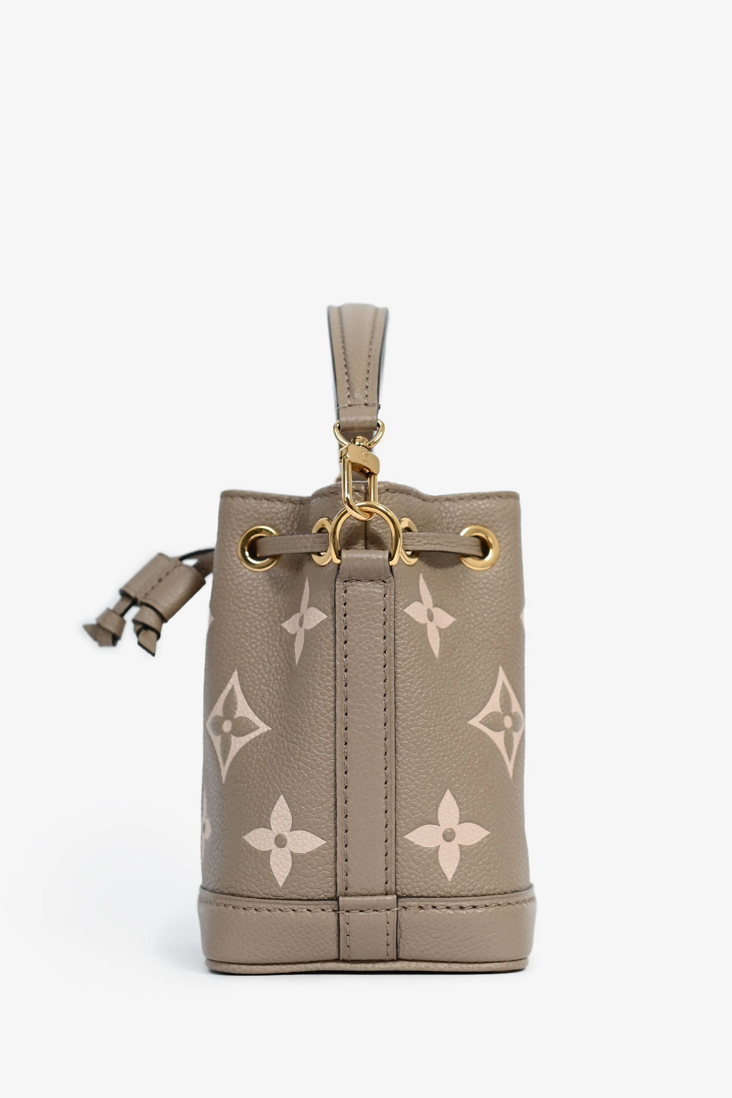 Louis Vuitton Brown/Pink Leather Logo Nano 'Noe' Bucket Bag