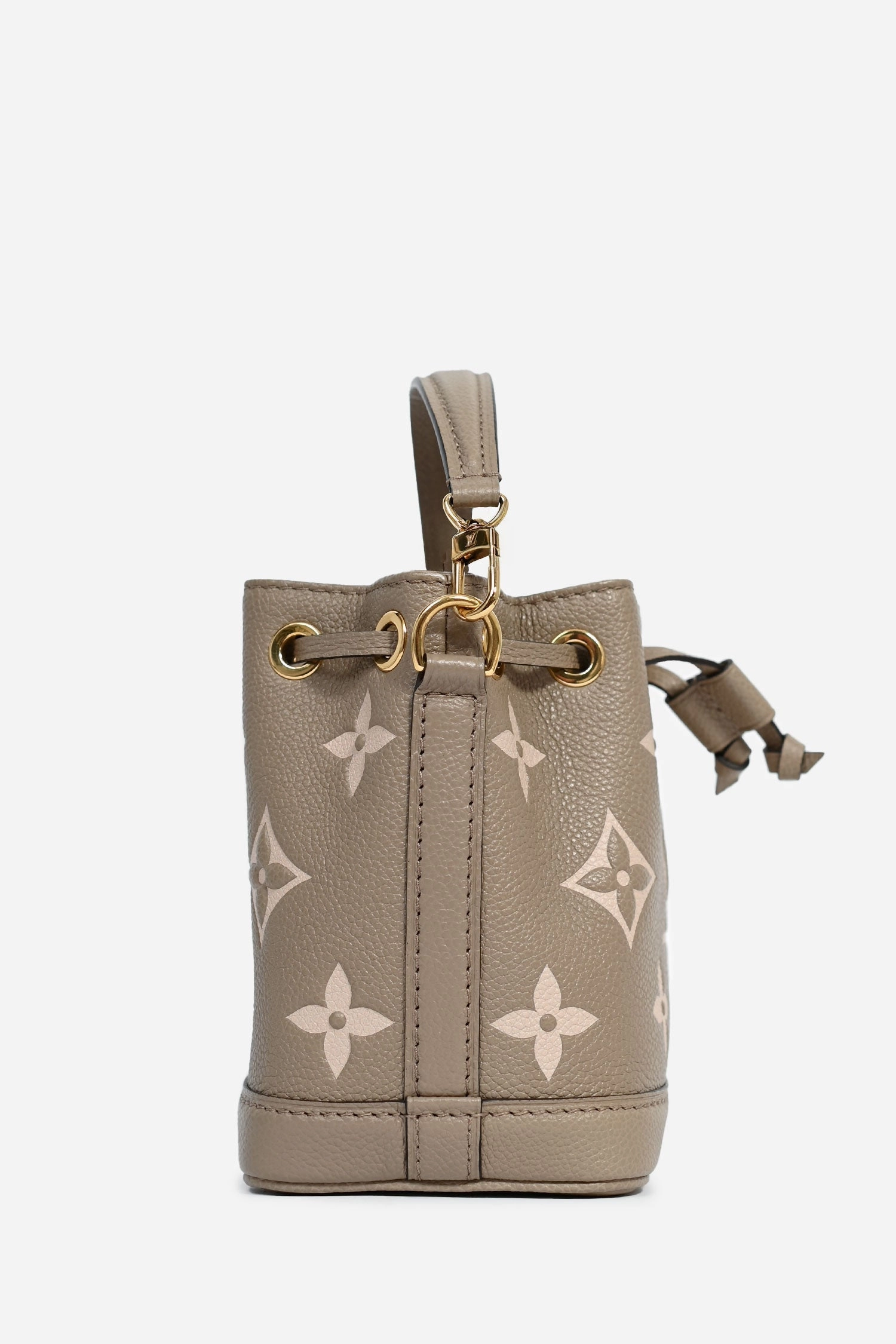 Louis Vuitton Brown/Pink Leather Logo Nano 'Noe' Bucket Bag