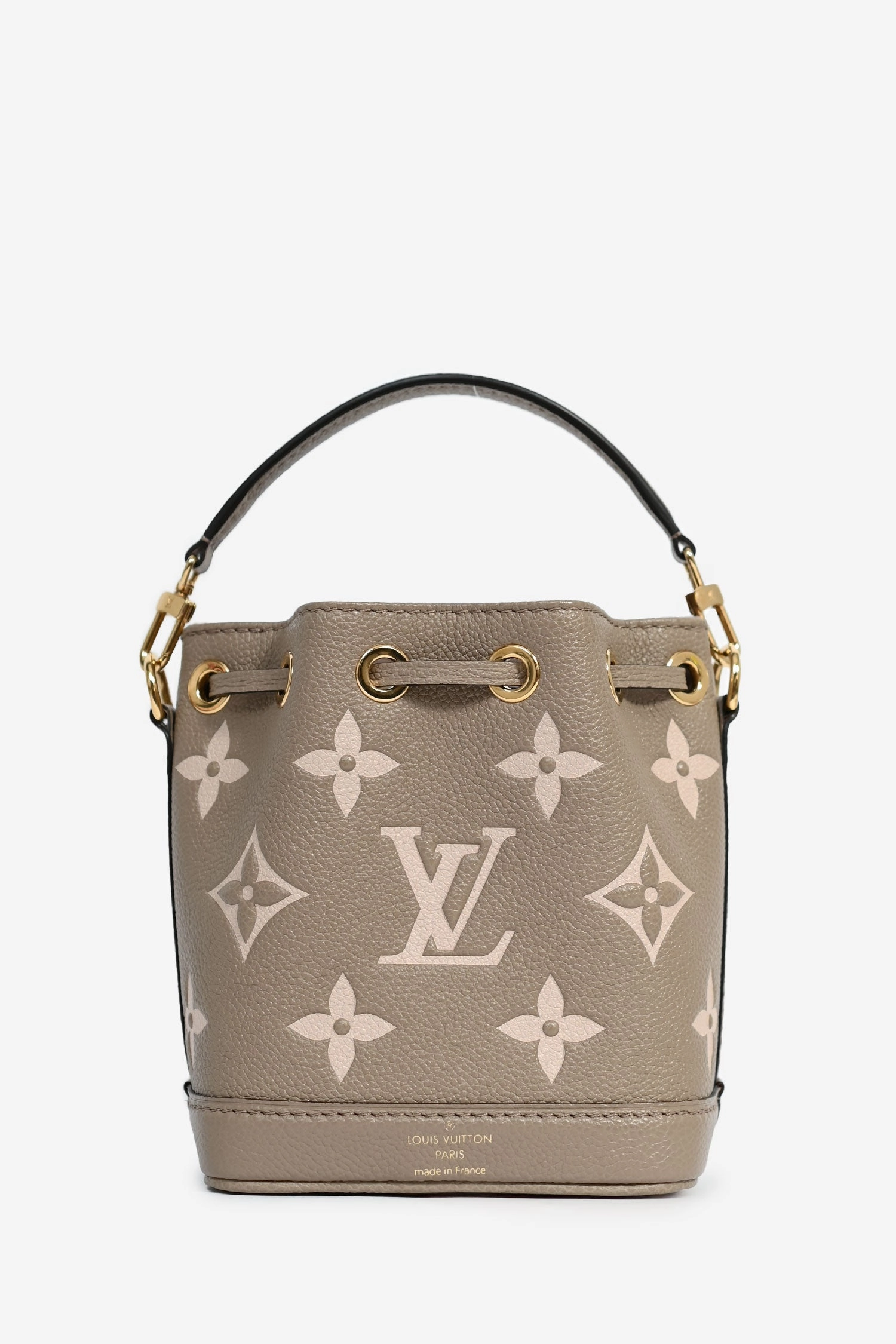 Louis Vuitton Brown/Pink Leather Logo Nano 'Noe' Bucket Bag