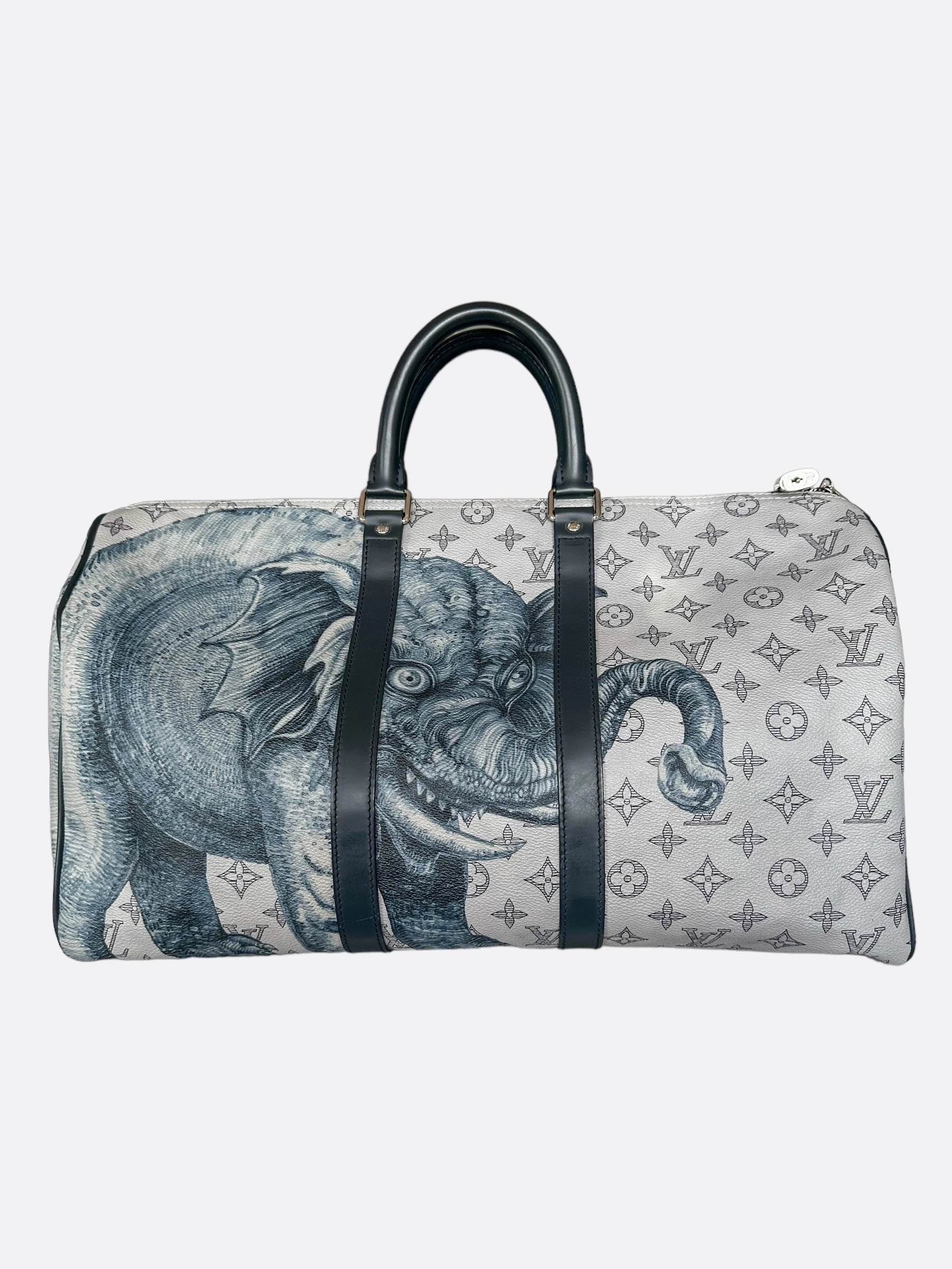 Louis Vuitton Chapman Brothers Cream Monogram Keepall 45