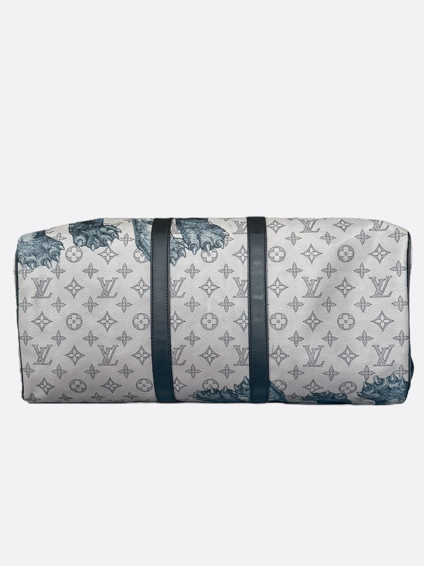 Louis Vuitton Chapman Brothers Cream Monogram Keepall 45