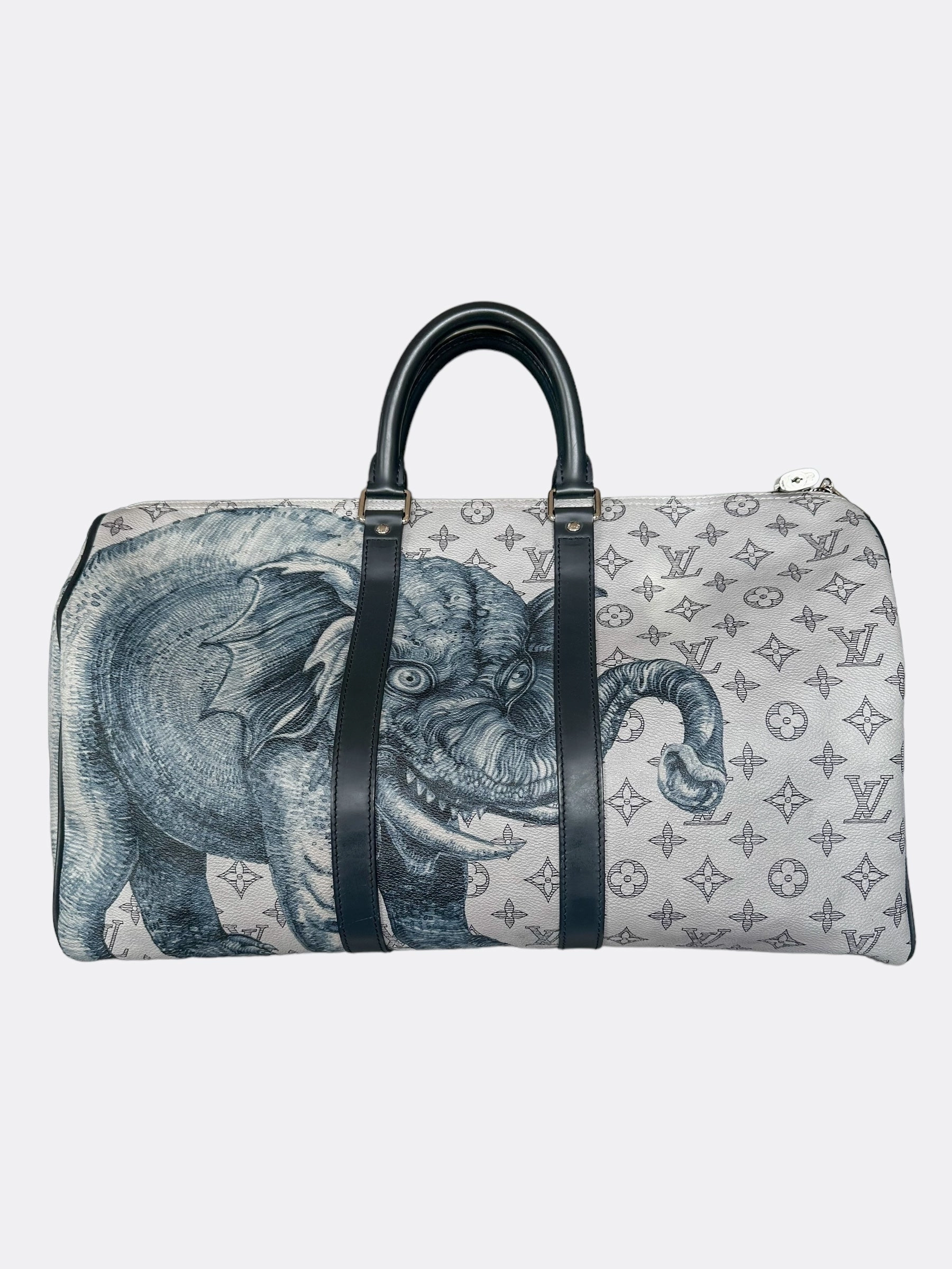 Louis Vuitton Chapman Brothers Cream Monogram Keepall 45