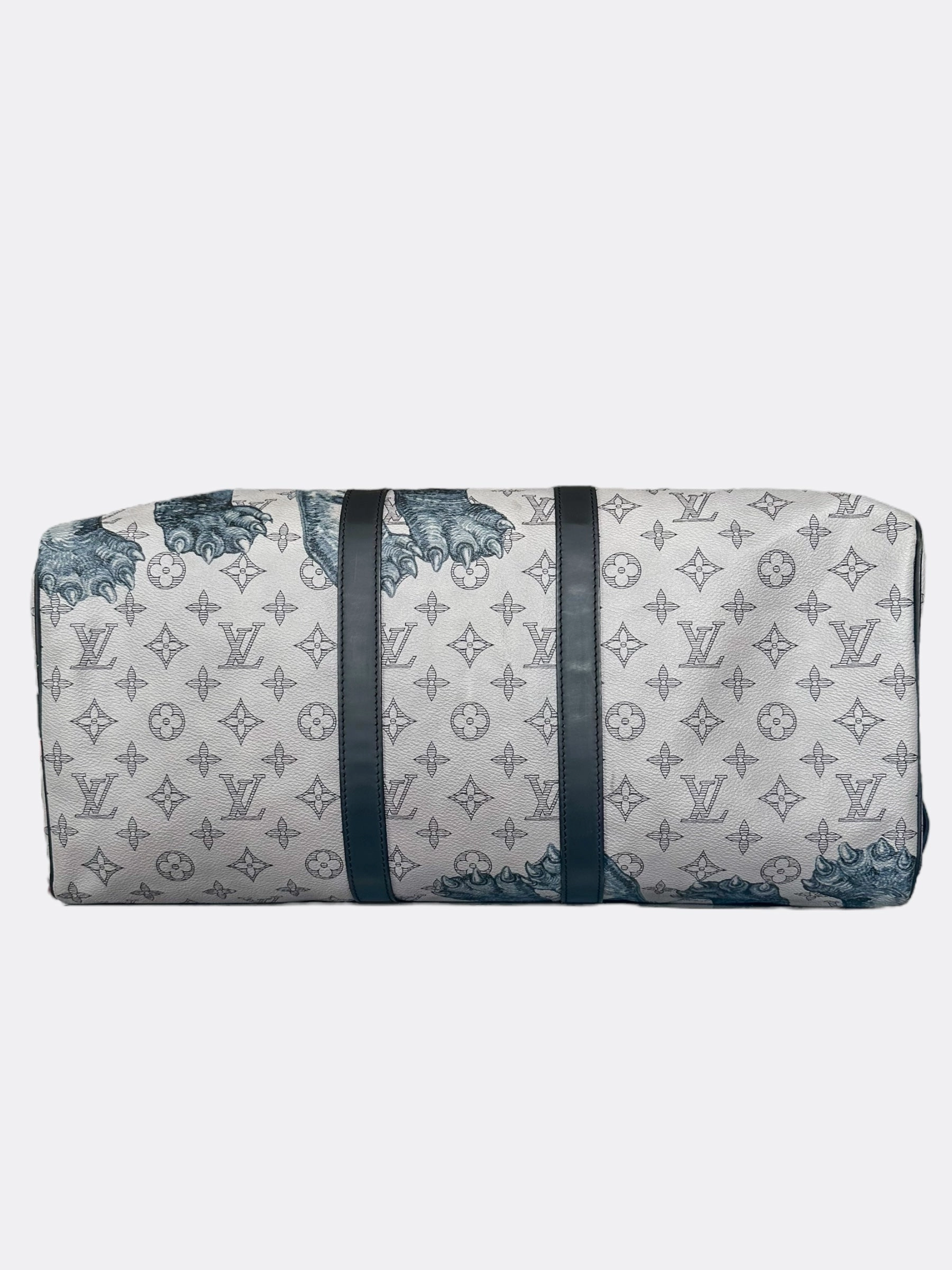 Louis Vuitton Chapman Brothers Cream Monogram Keepall 45
