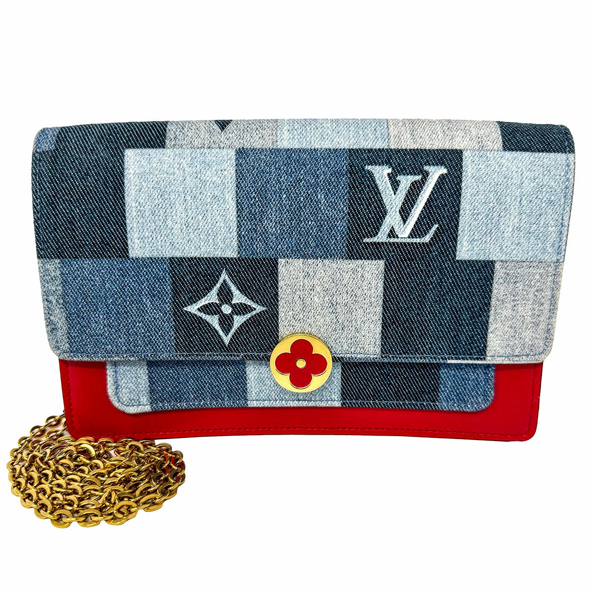Louis Vuitton Flore Monogram Patchwork Chain Wallet
