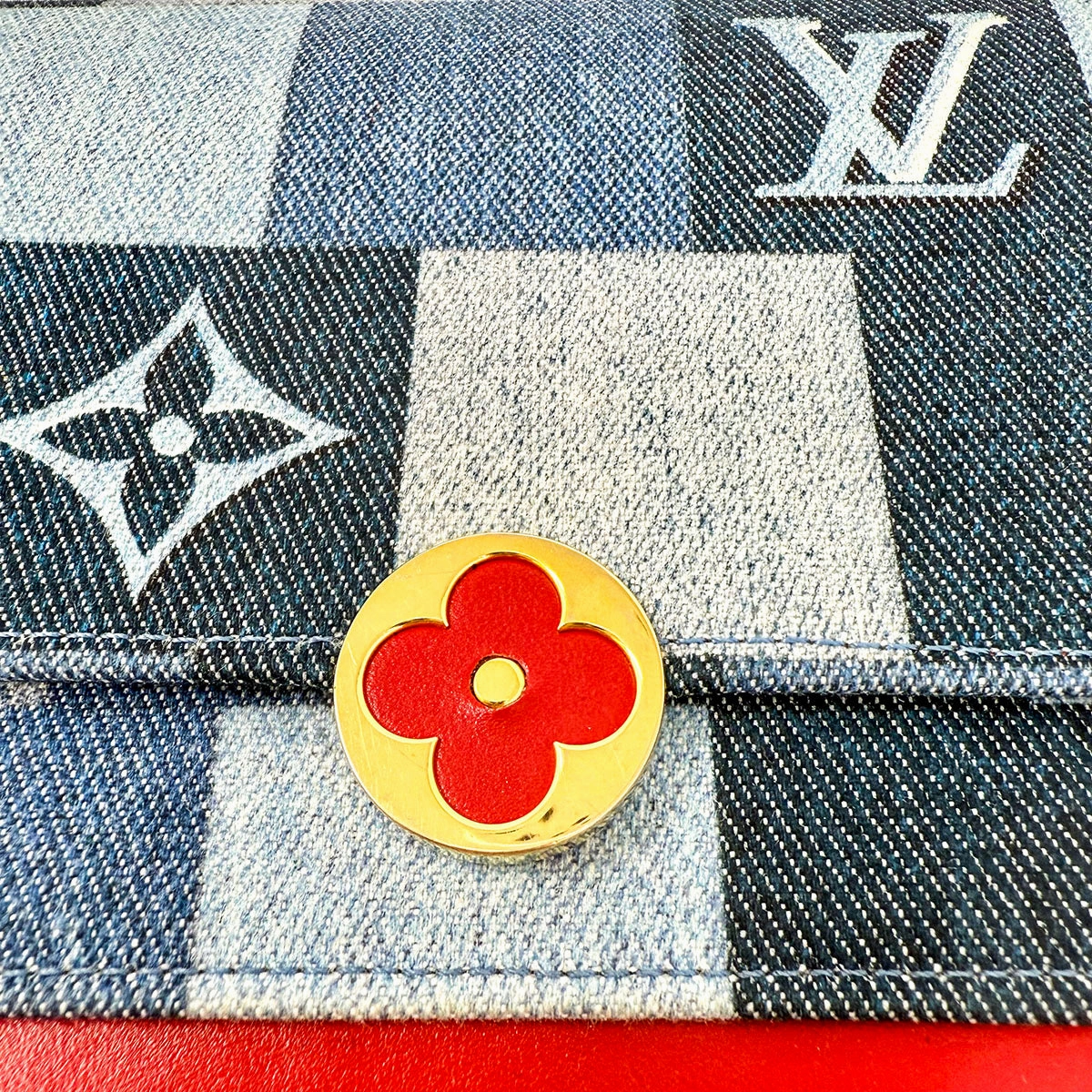 Louis Vuitton Flore Monogram Patchwork Chain Wallet
