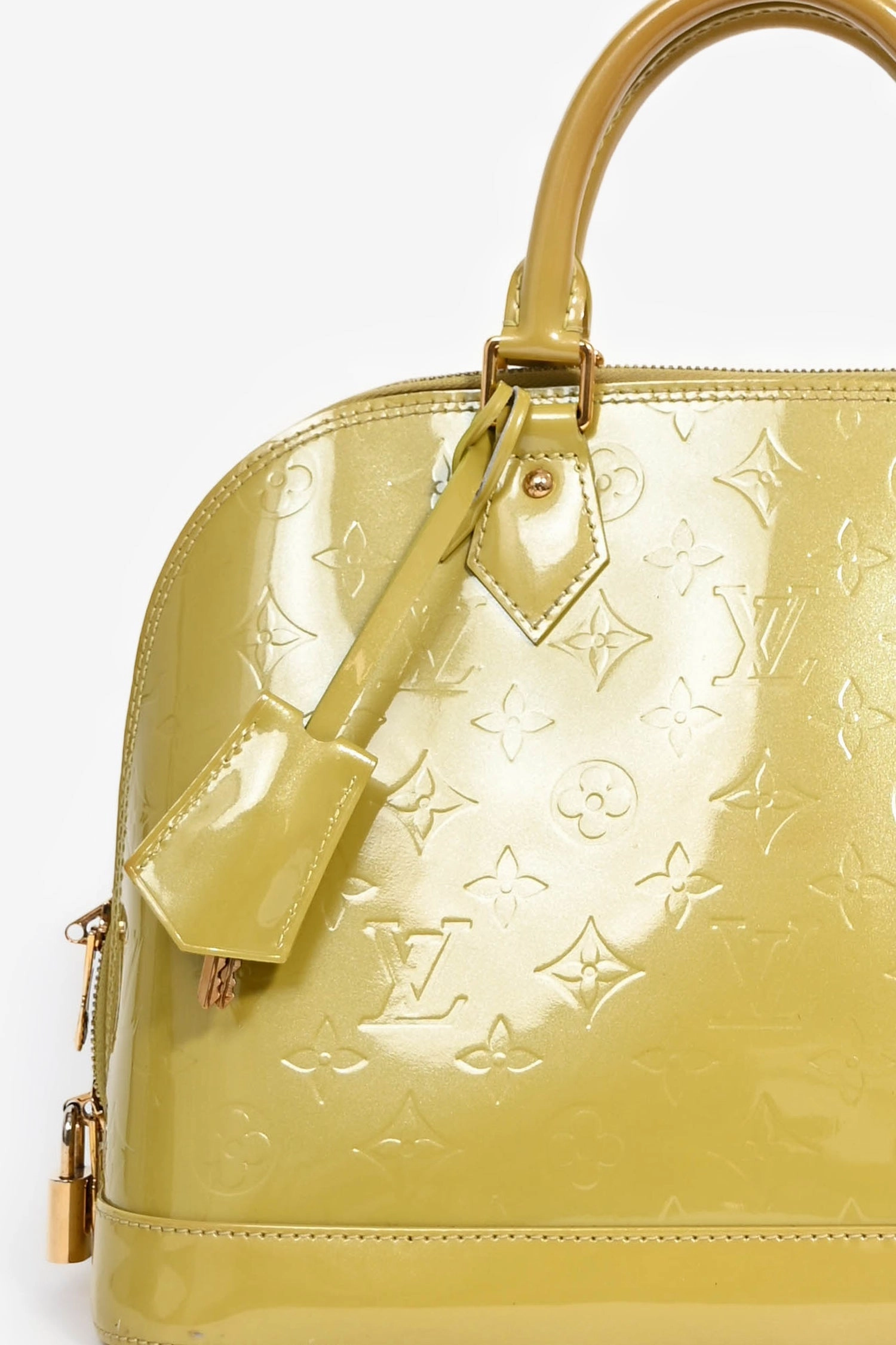 Louis Vuitton Green Monogram Vernis 'Alma' PM Top Handle (As Is)
