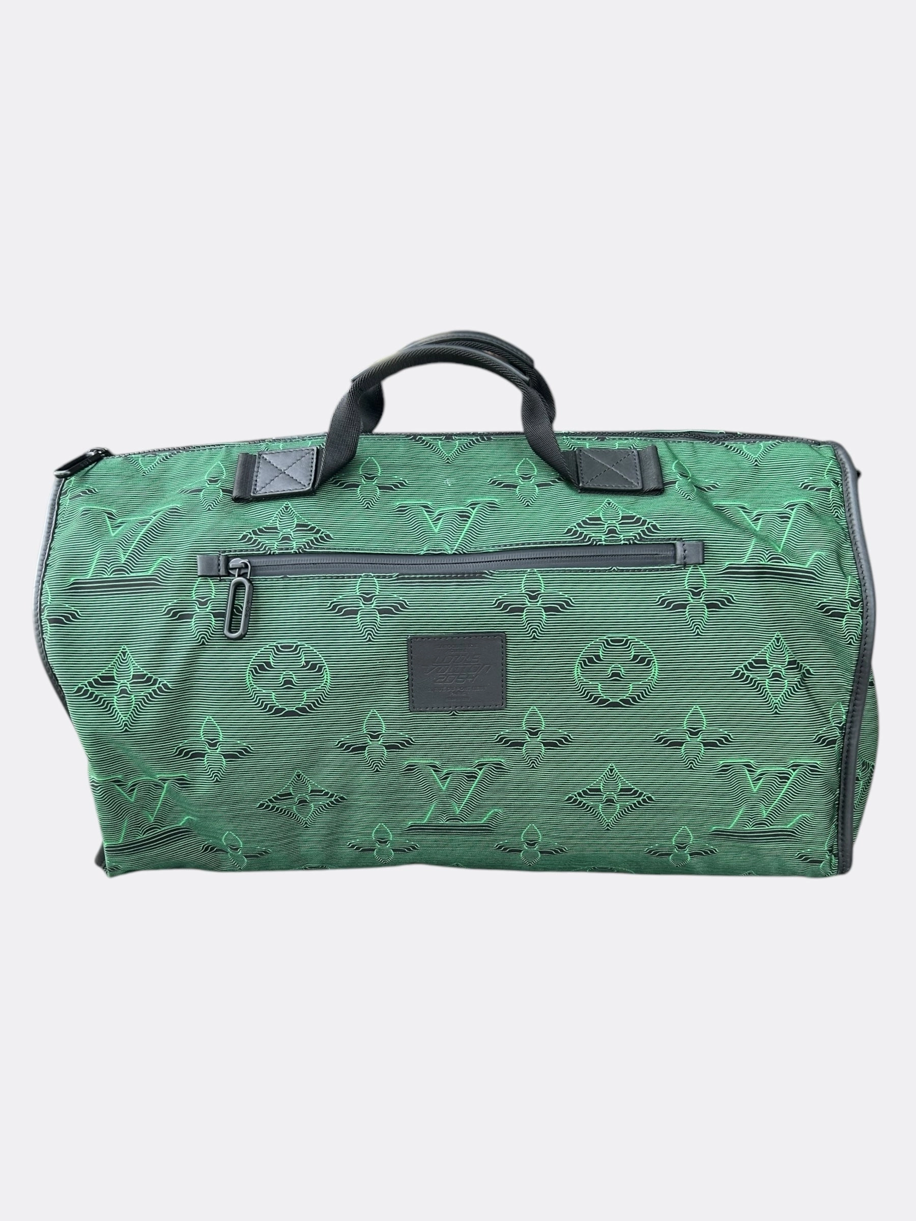 Louis Vuitton Grey & Green 2054 Monogram Reversible Keepall 50