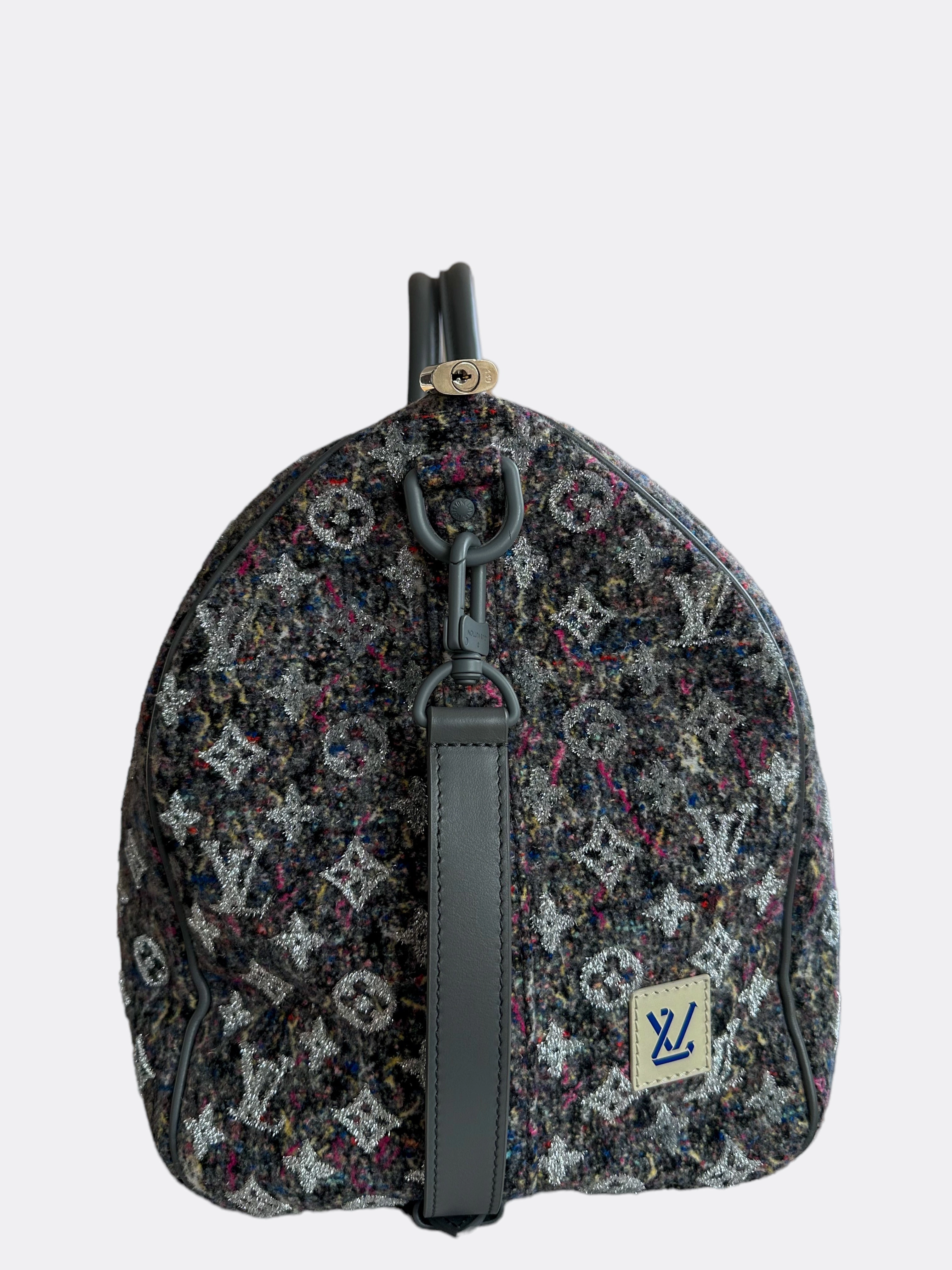 Louis Vuitton Grey & White Monogram Recycle Keepall 50