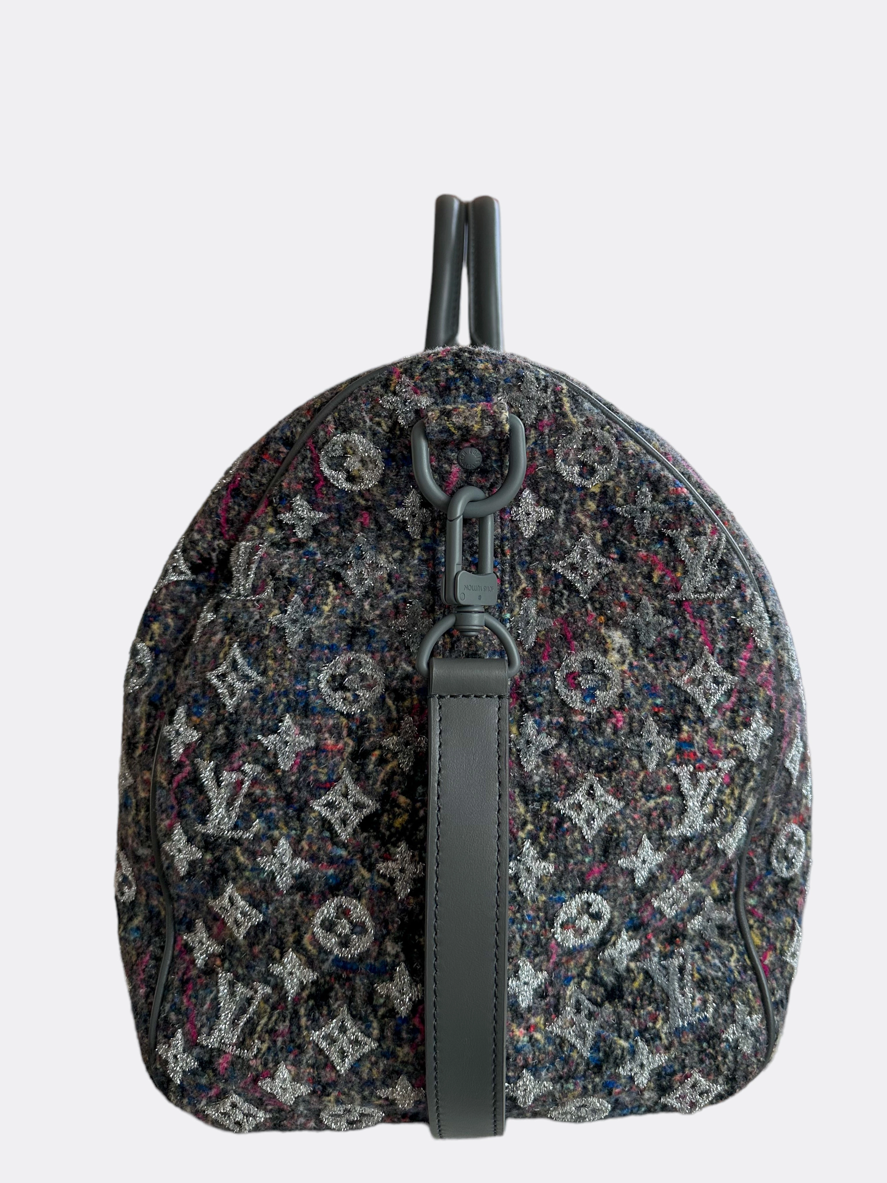 Louis Vuitton Grey & White Monogram Recycle Keepall 50