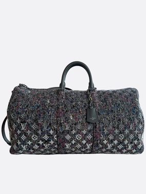 Louis Vuitton Grey & White Monogram Recycle Keepall 50