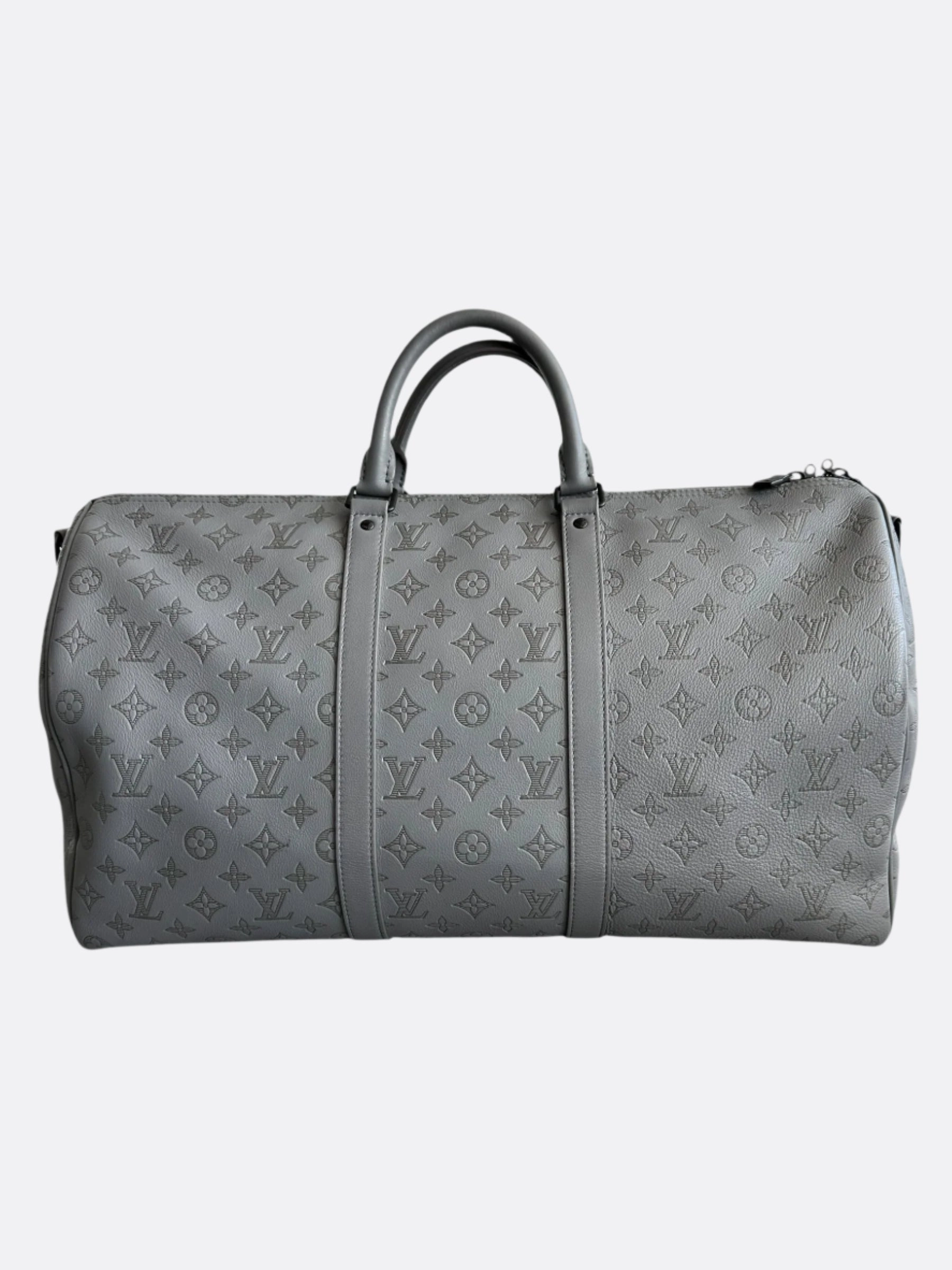 Louis Vuitton Grey Monogram Shadow Keepall 50