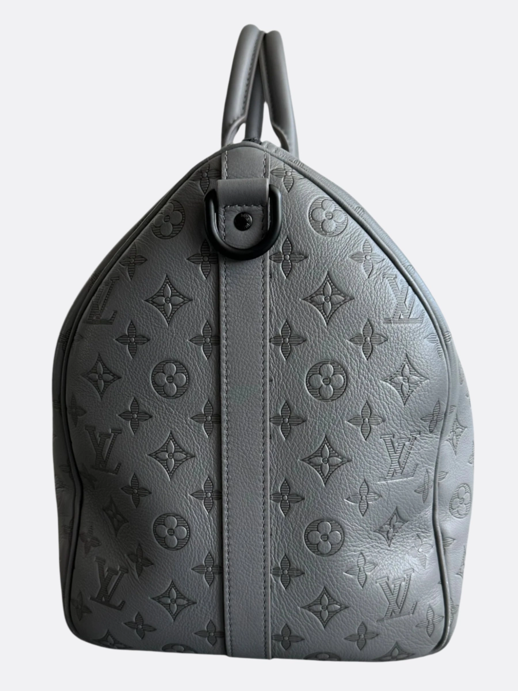 Louis Vuitton Grey Monogram Shadow Keepall 50
