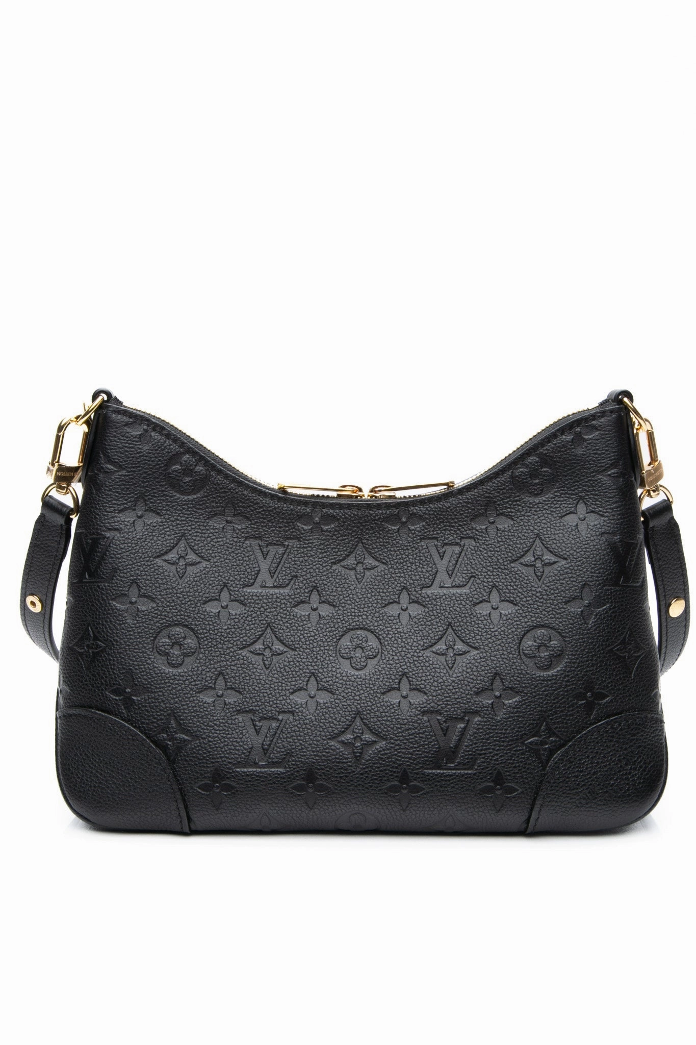 LOUIS VUITTON Monogram Empreinte Leather Black Boulogne Crossbody Bag