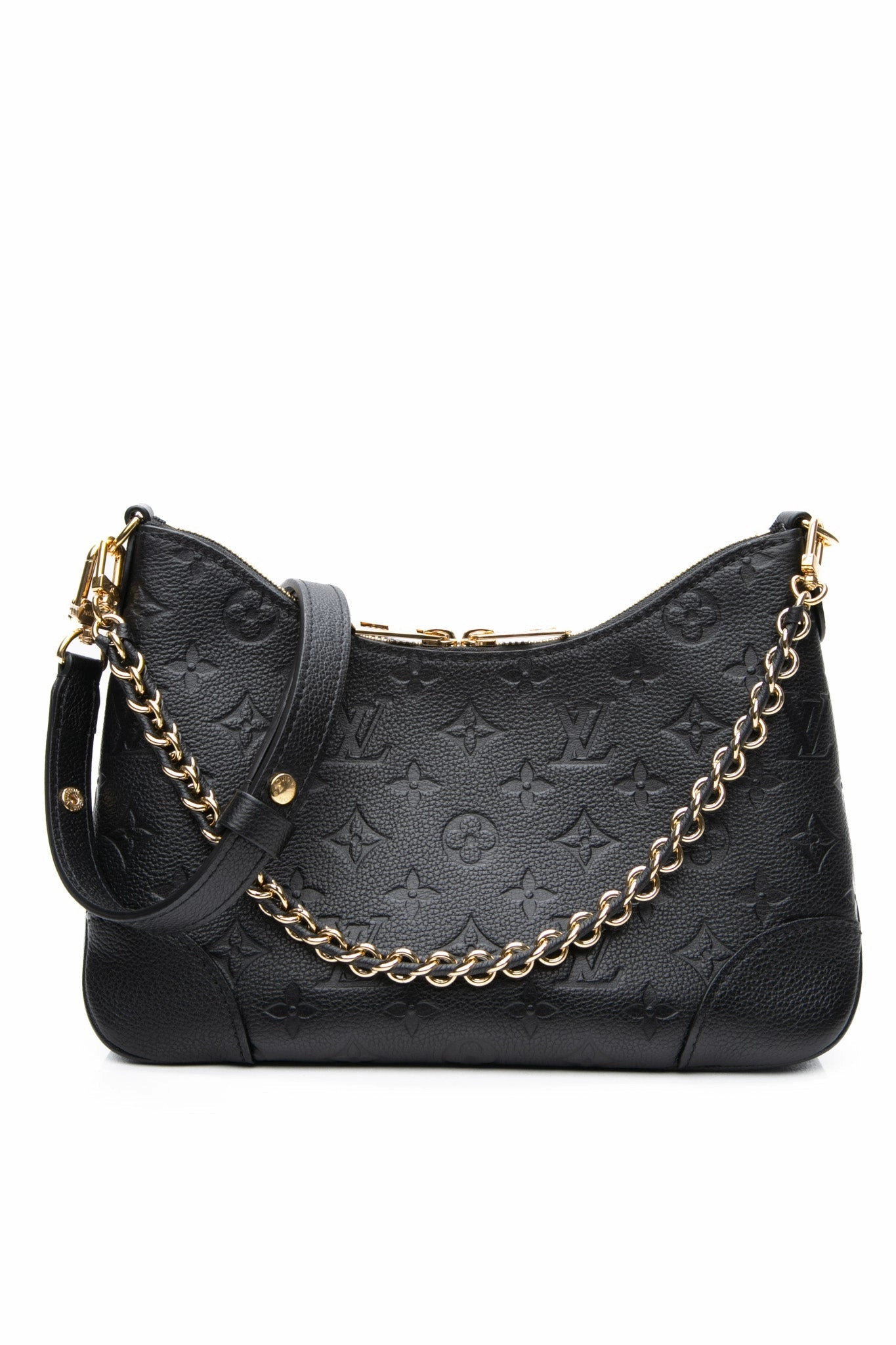 LOUIS VUITTON Monogram Empreinte Leather Black Boulogne Crossbody Bag