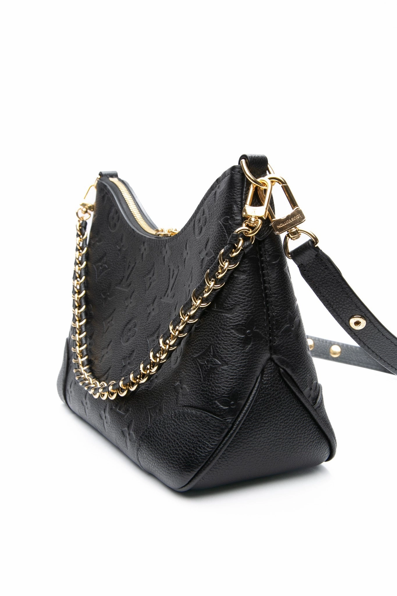 LOUIS VUITTON Monogram Empreinte Leather Black Boulogne Crossbody Bag